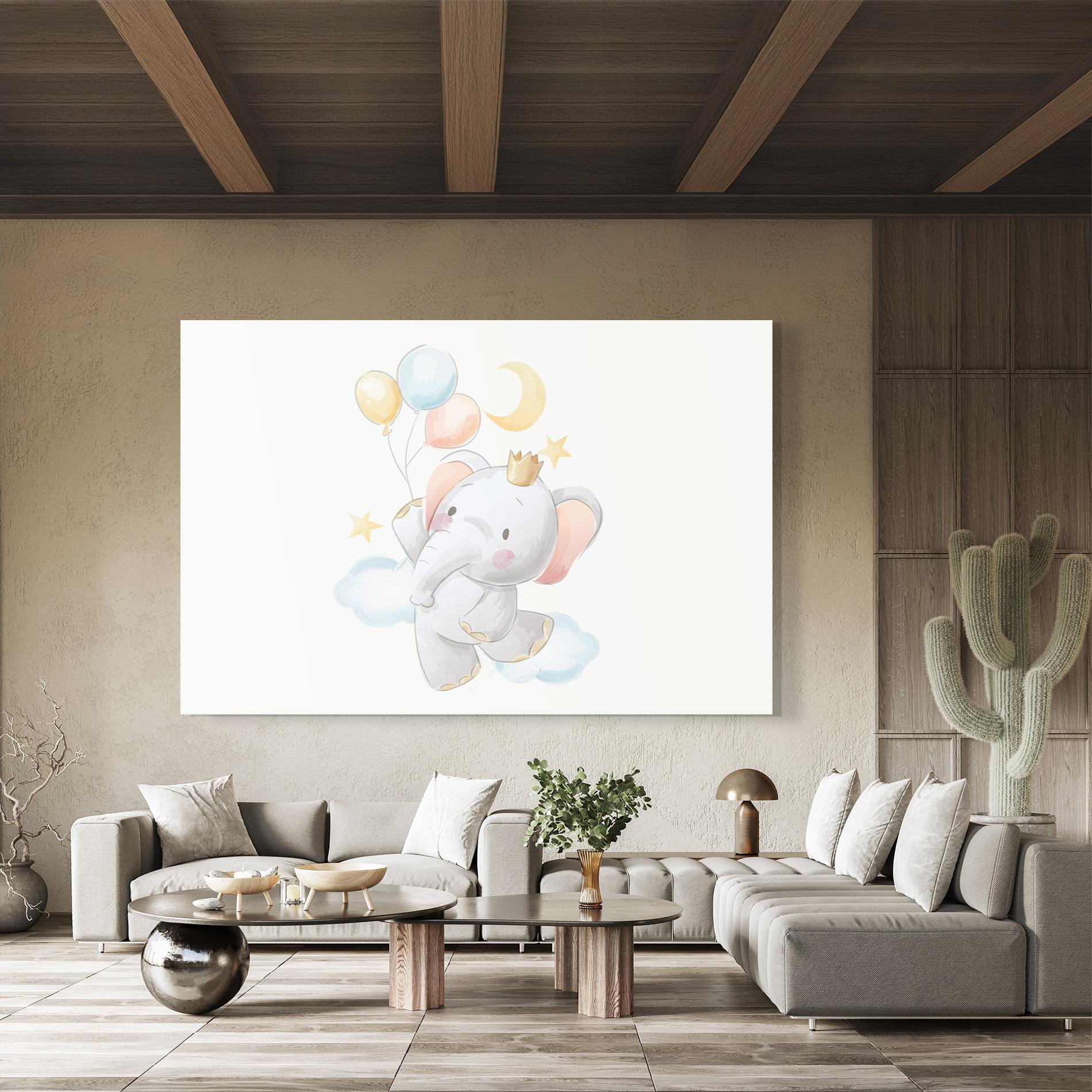 Tablou Sticla Elephant Flying mockup 8