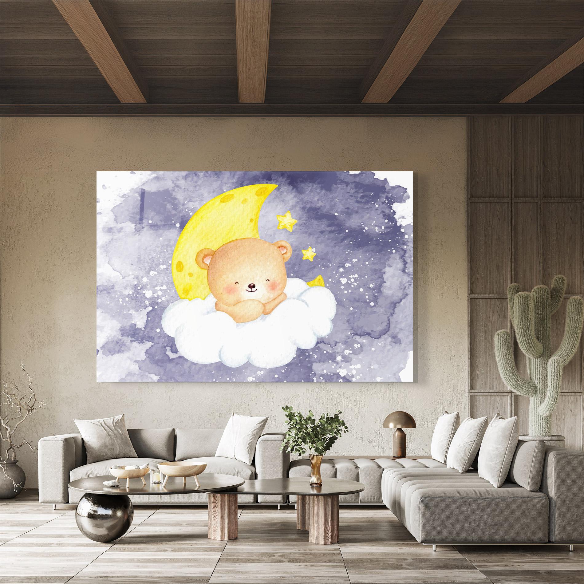 Tablou Sticla Sleepy Bear mockup 8