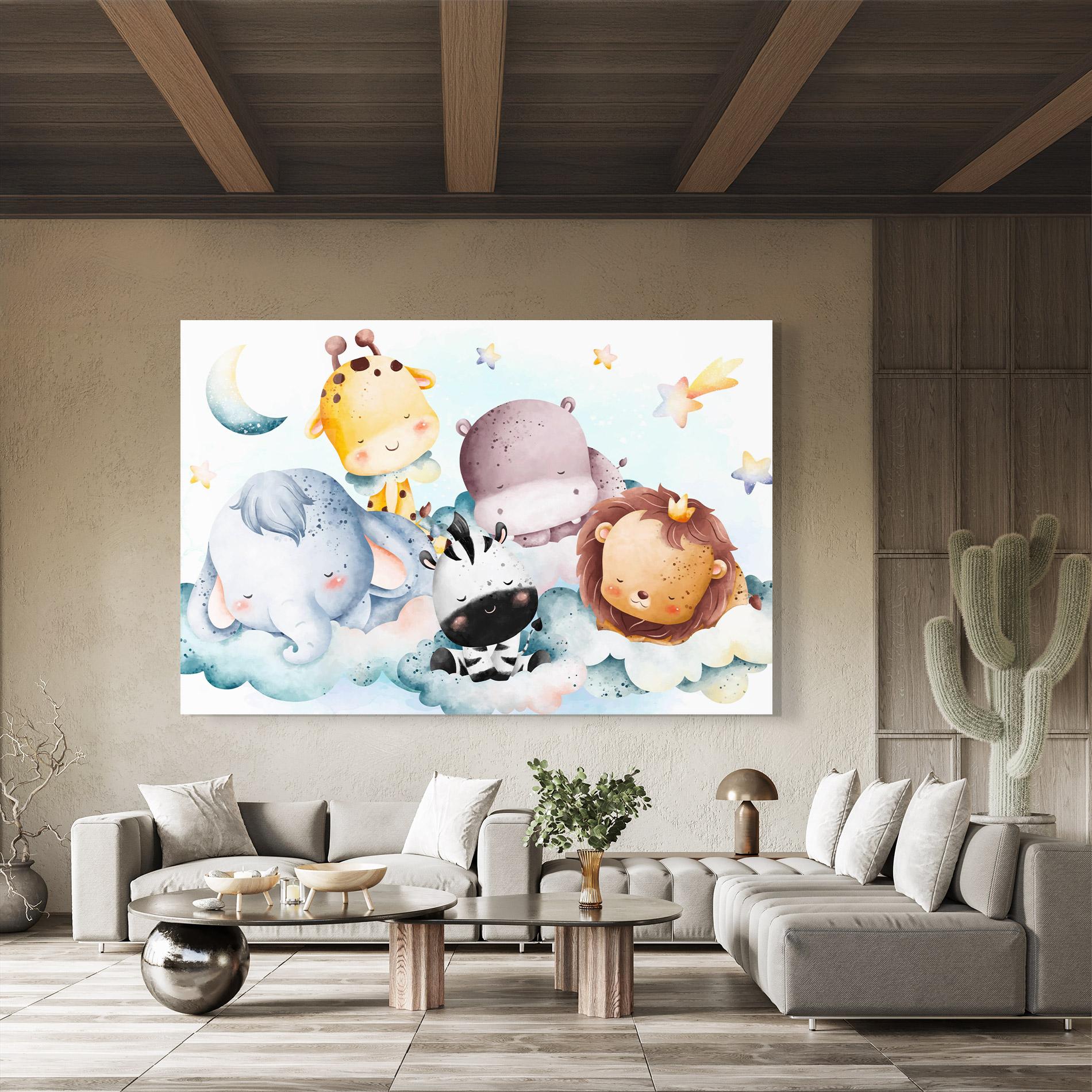 Tablou Sticla Sleepy Cute Animals mockup 8