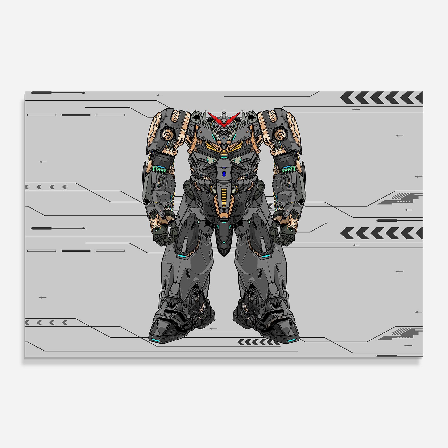 Tablou Sticla Big Grey Robot mockup 0
