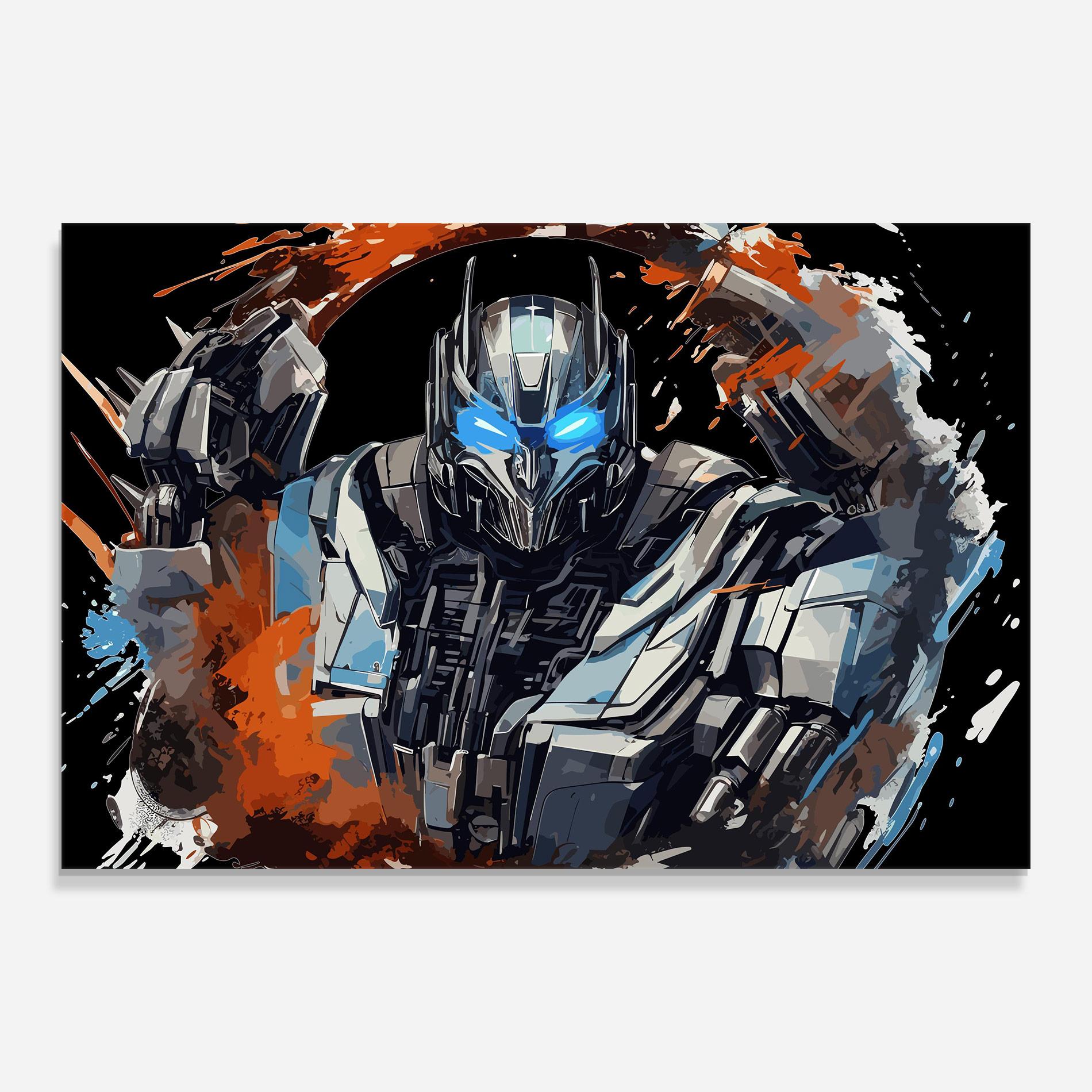 Tablou Sticla Blue Eyes Transformers mockup 0