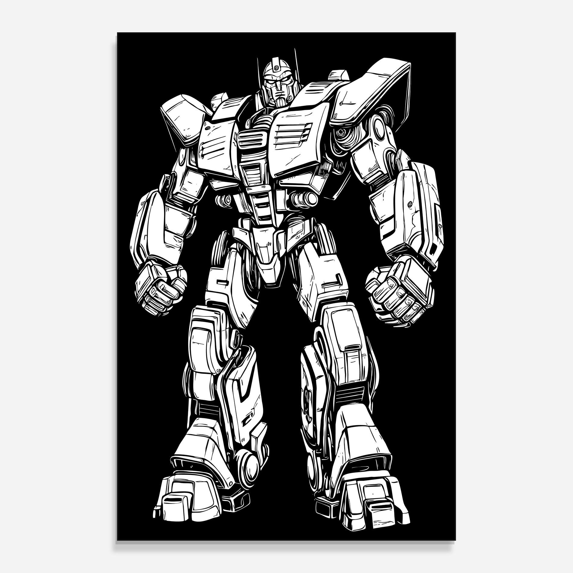 Tablou Sticla Battlefield Robot Art mockup 0