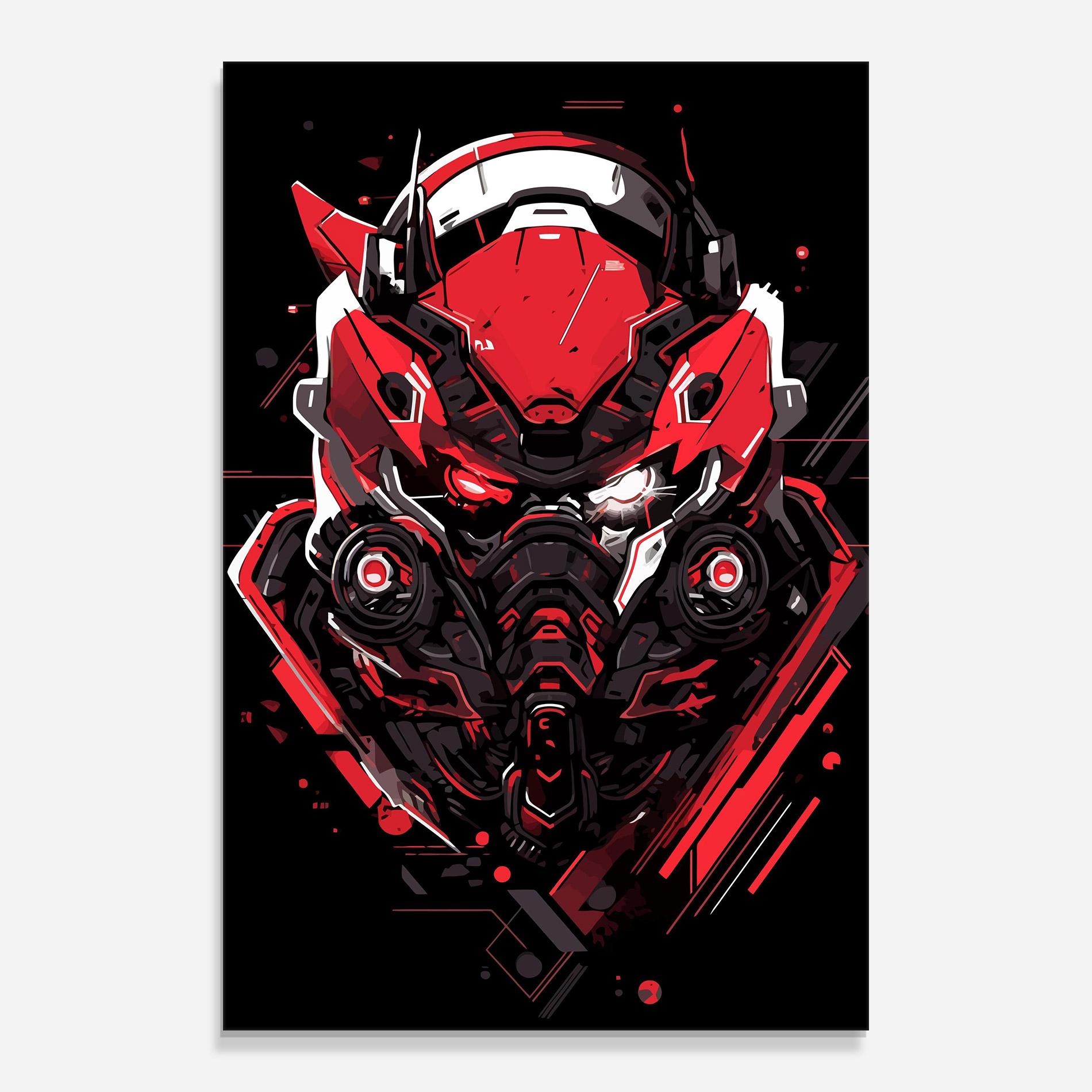Tablou Sticla Red Robot Art mockup 0