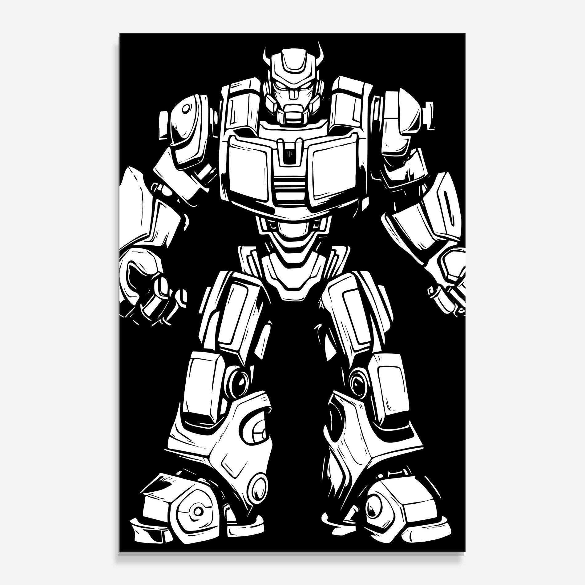 Tablou Sticla Robot Machine mockup 0