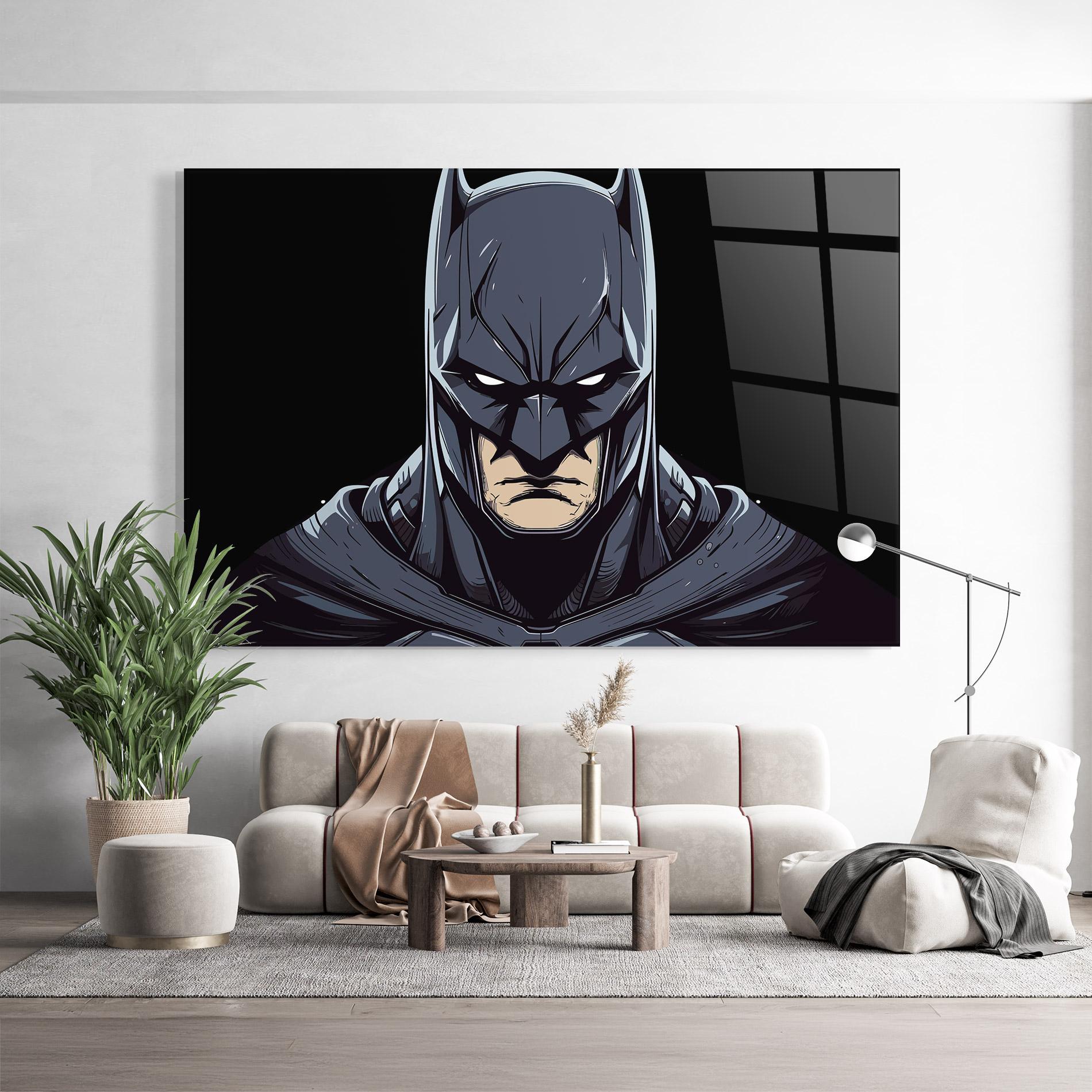 Tablou Sticla Batman Face mockup 9