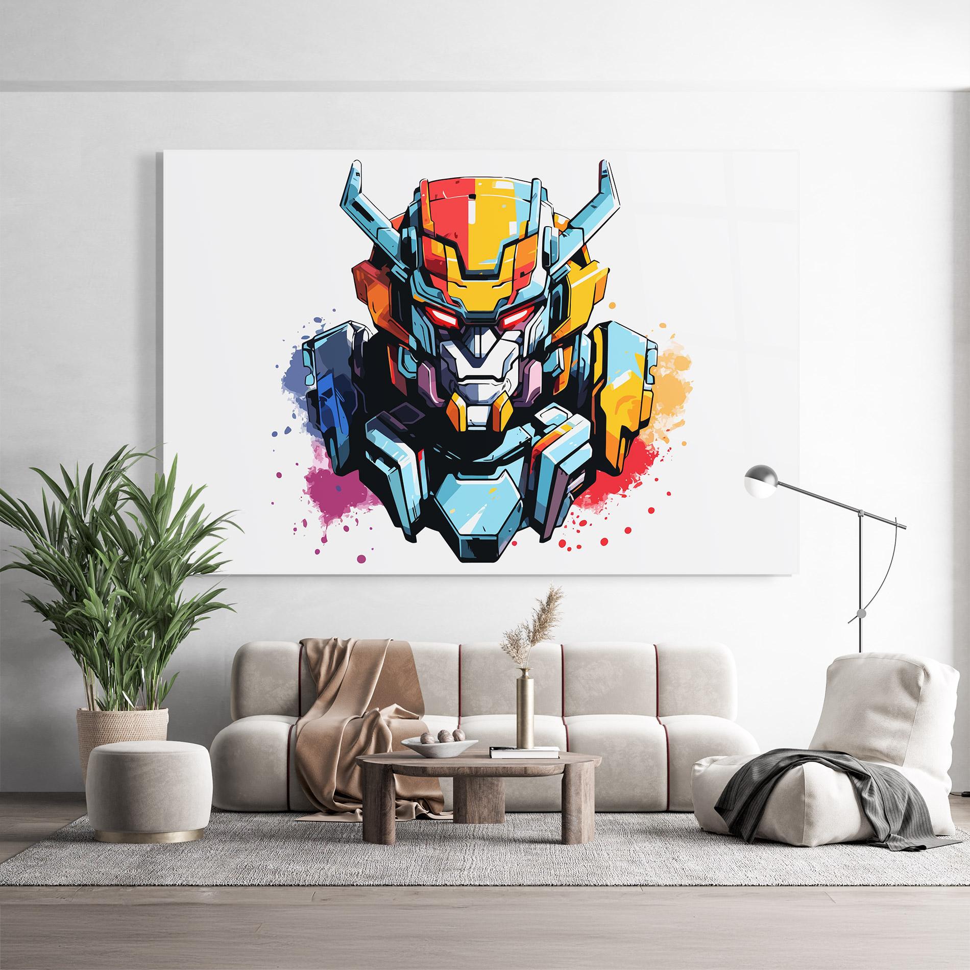 Tablou Sticla Colorful Robot mockup 9