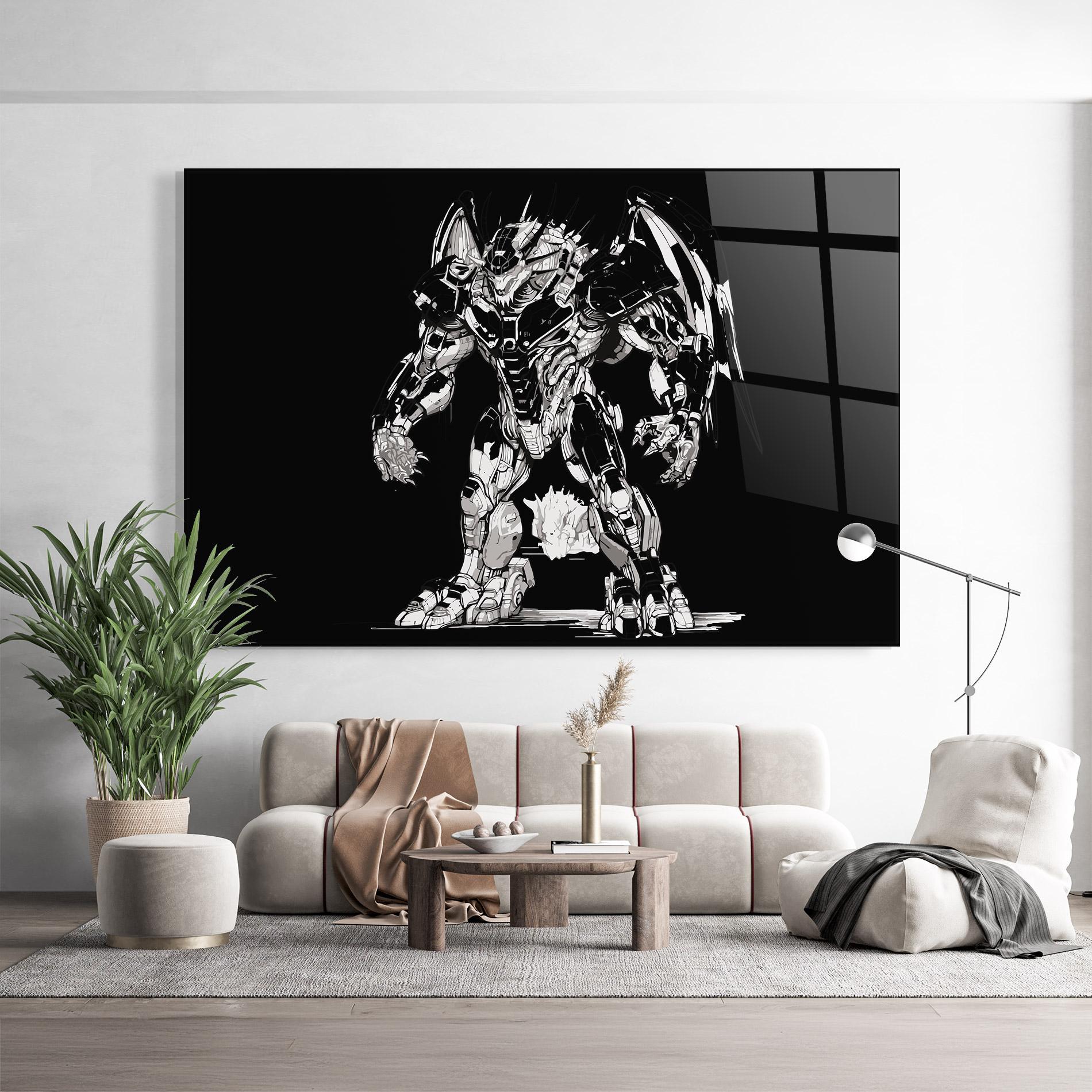 Tablou Sticla Dragon Robot mockup 9