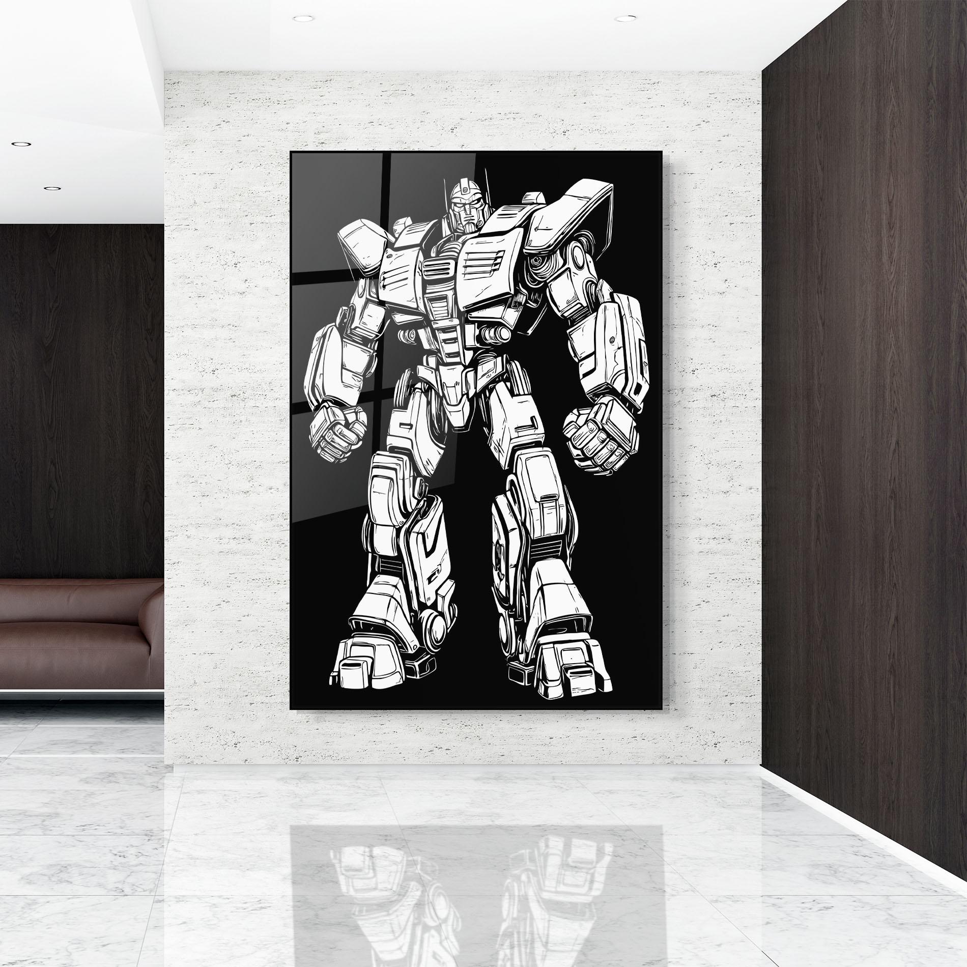 Tablou Sticla Battlefield Robot Art mockup 9