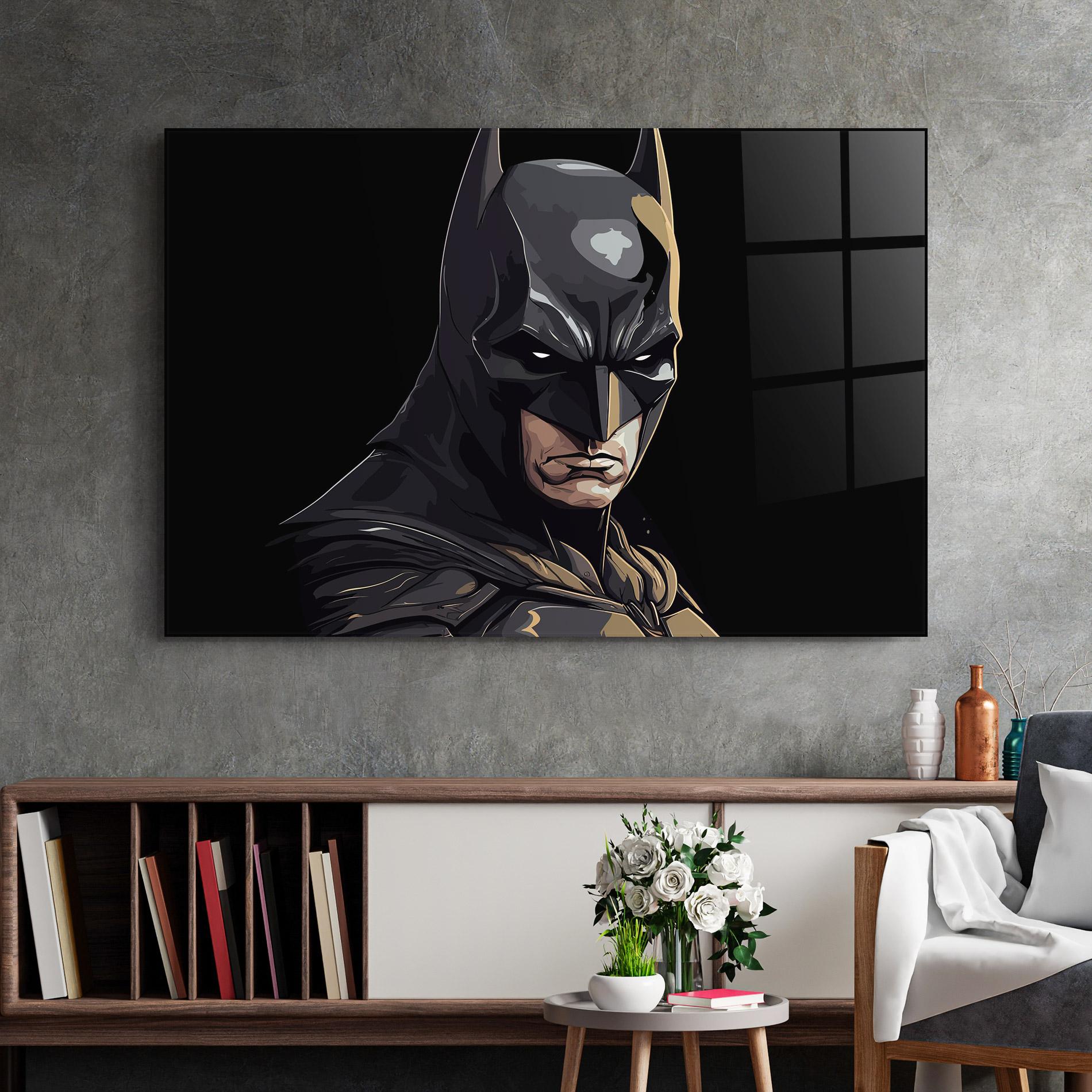 Tablou Sticla Angry Batman mockup 2