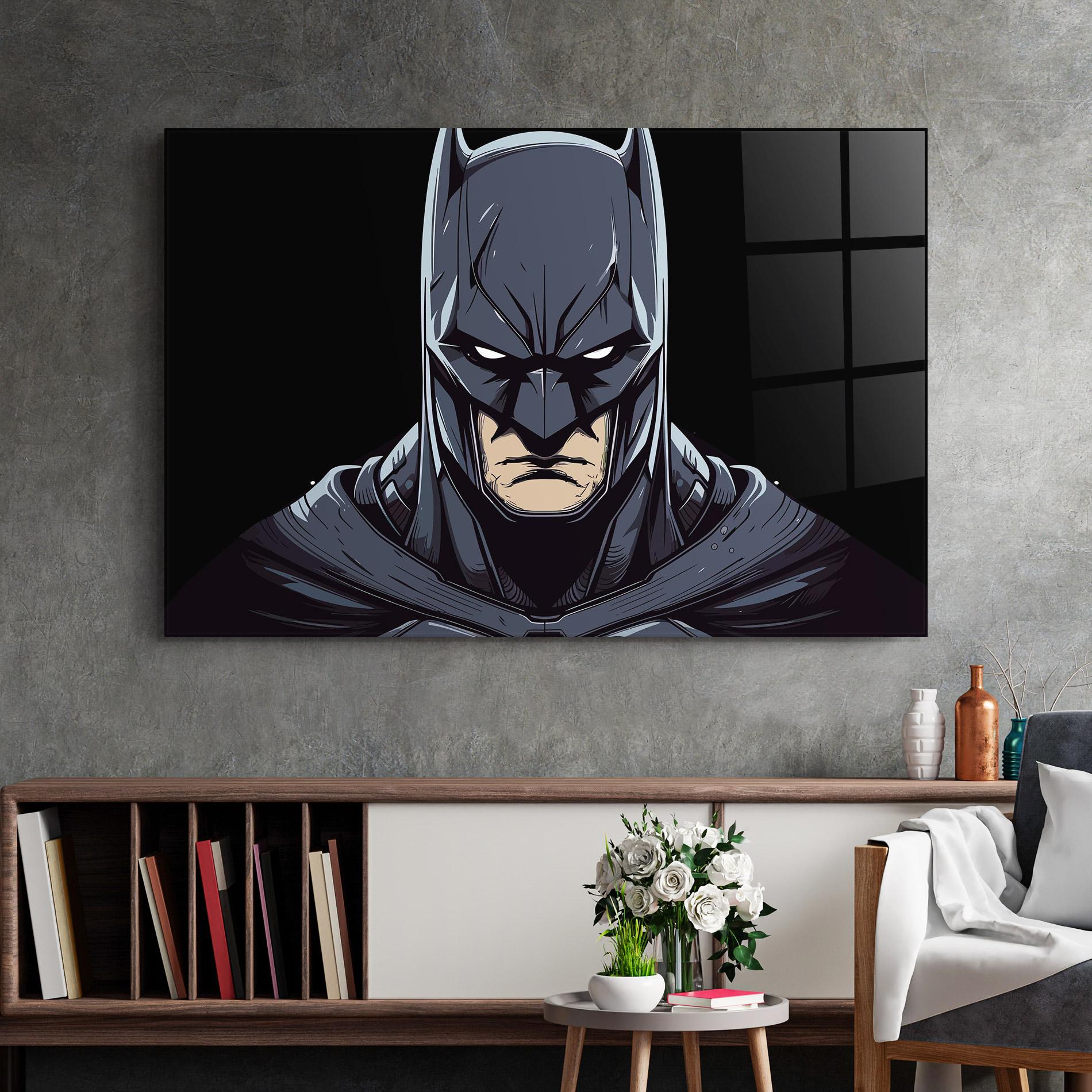 Tablou Sticla Batman Face mockup 2
