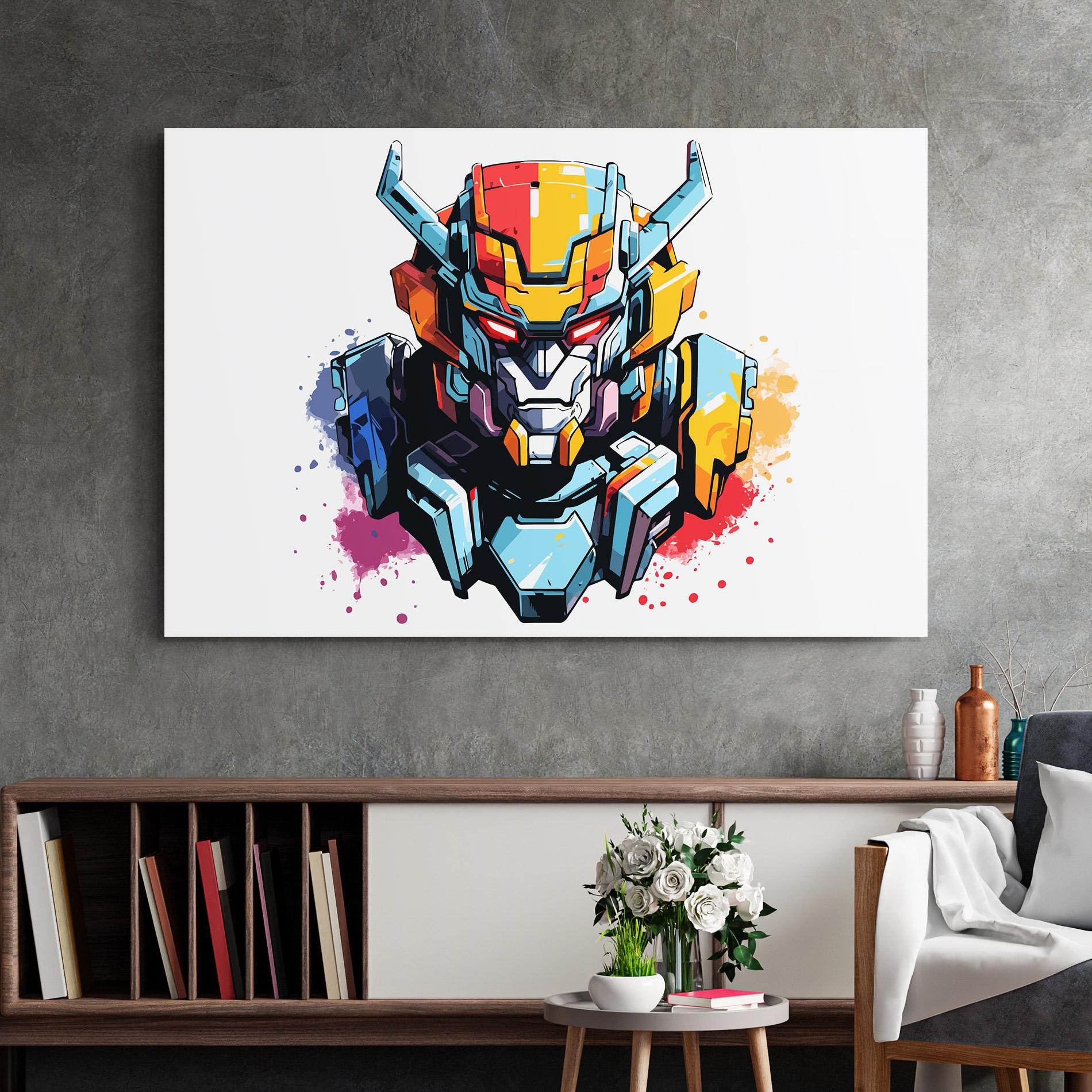 Tablou Sticla Colorful Robot mockup 2