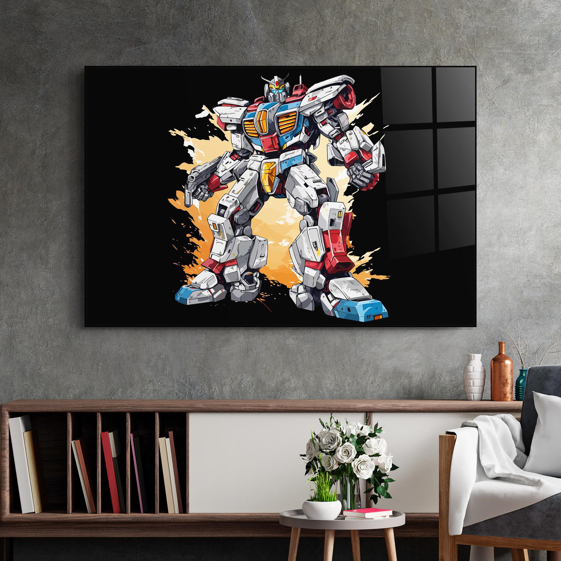 Tablou Sticla Crazy Robot mockup 2