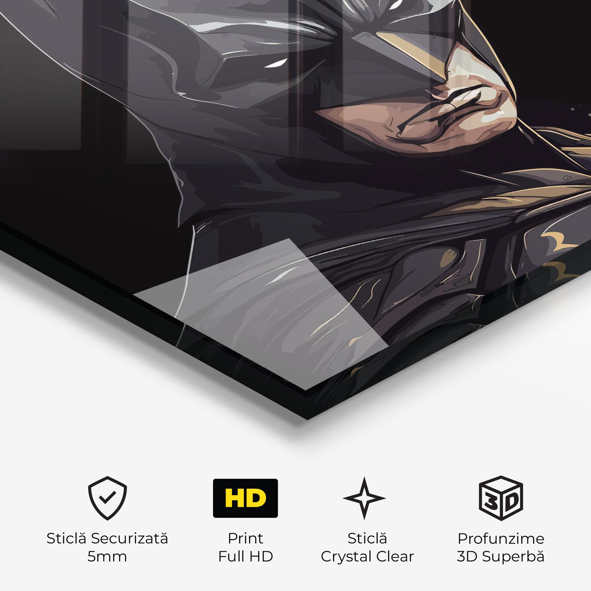 Tablou Sticla Angry Batman mockup 3