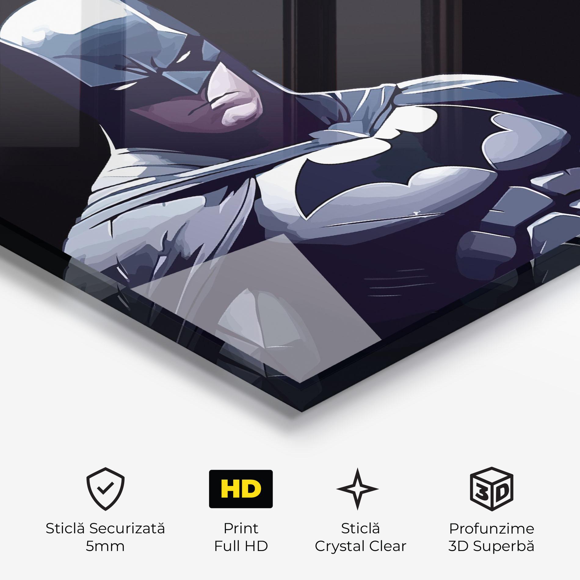 Tablou Sticla Batman Art mockup 3