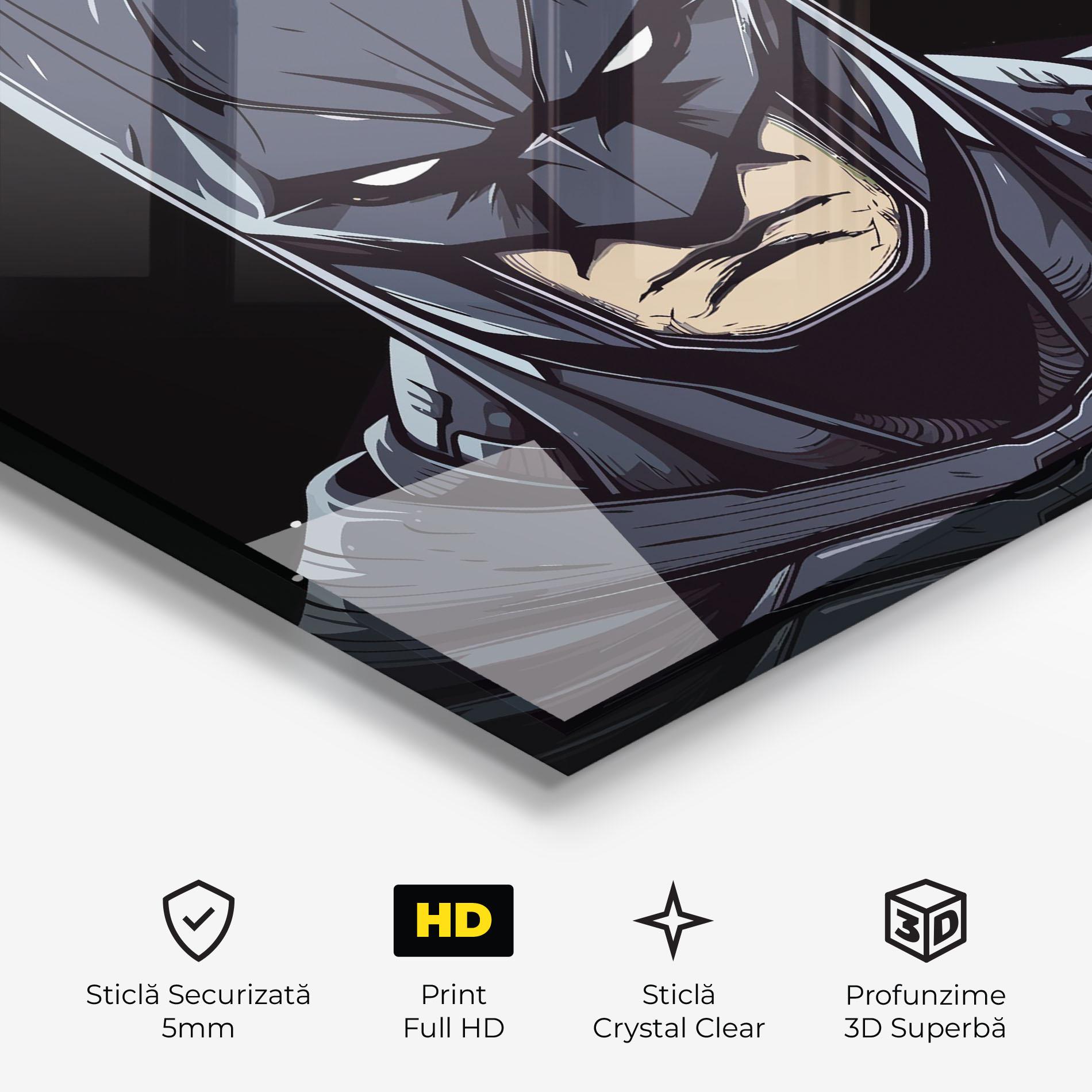 Tablou Sticla Batman Face mockup 3