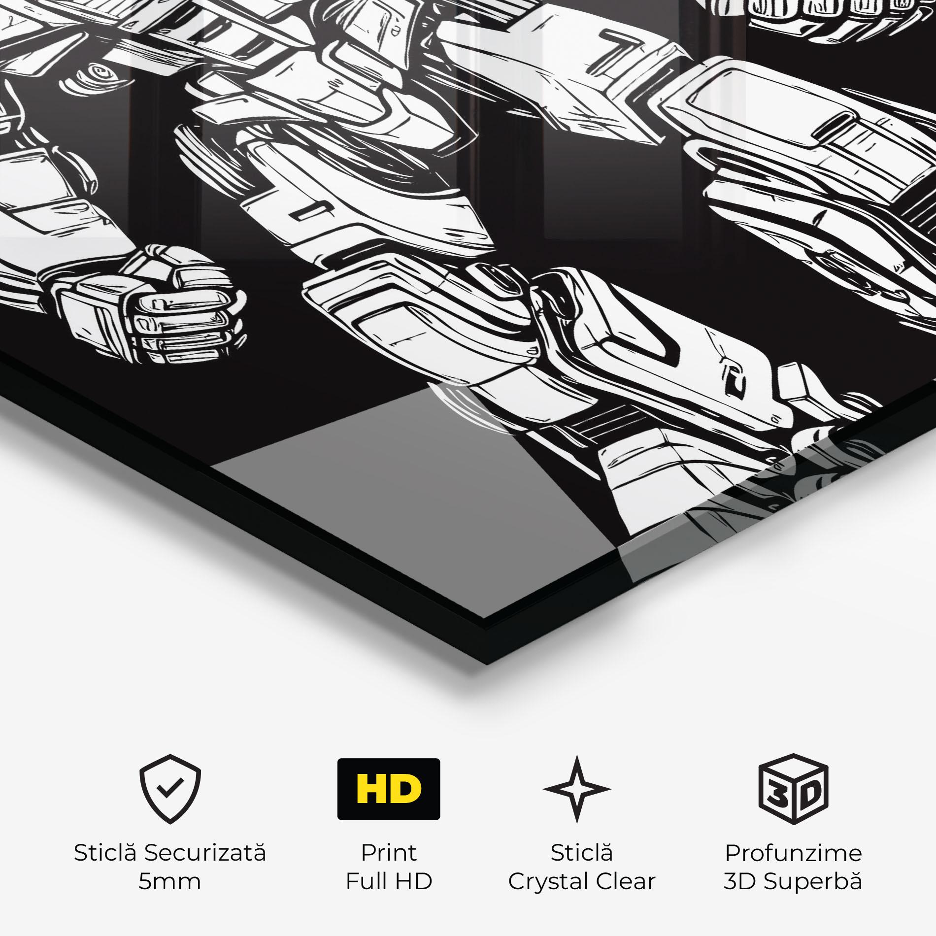 Tablou Sticla Battlefield Robot Art mockup 3