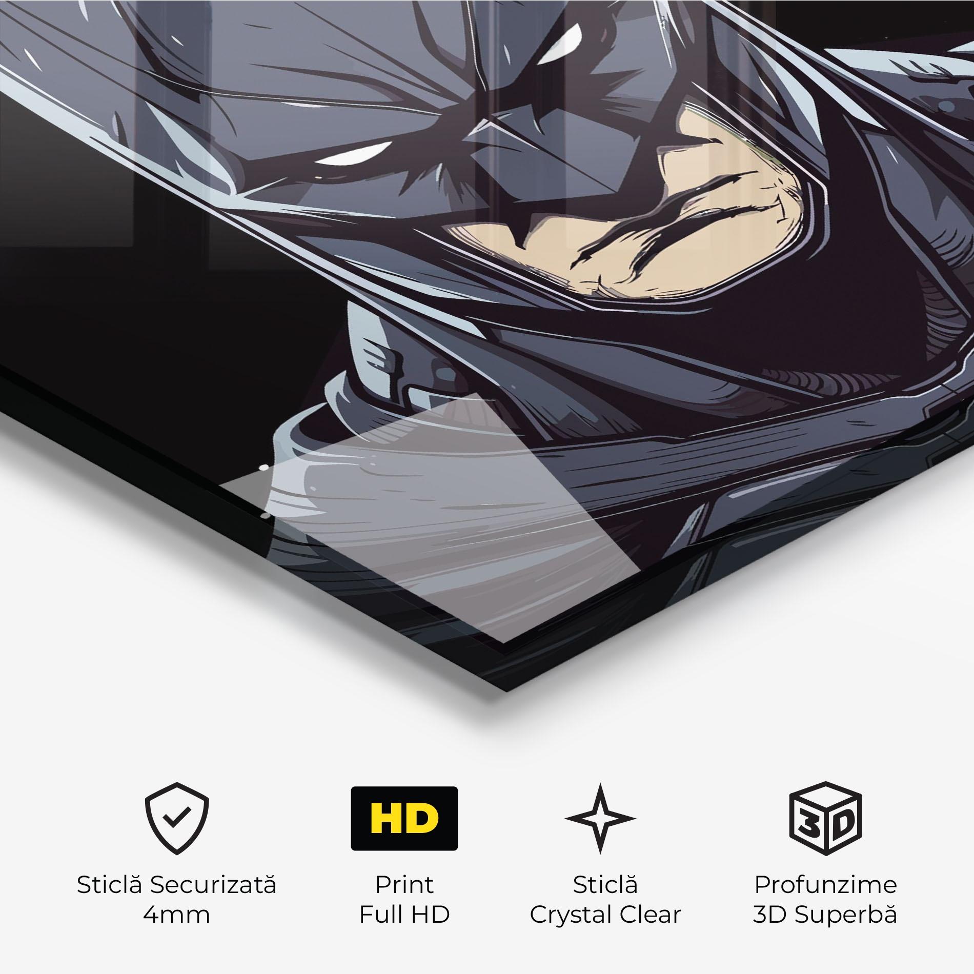 Tablou Sticla Batman Face mockup 3