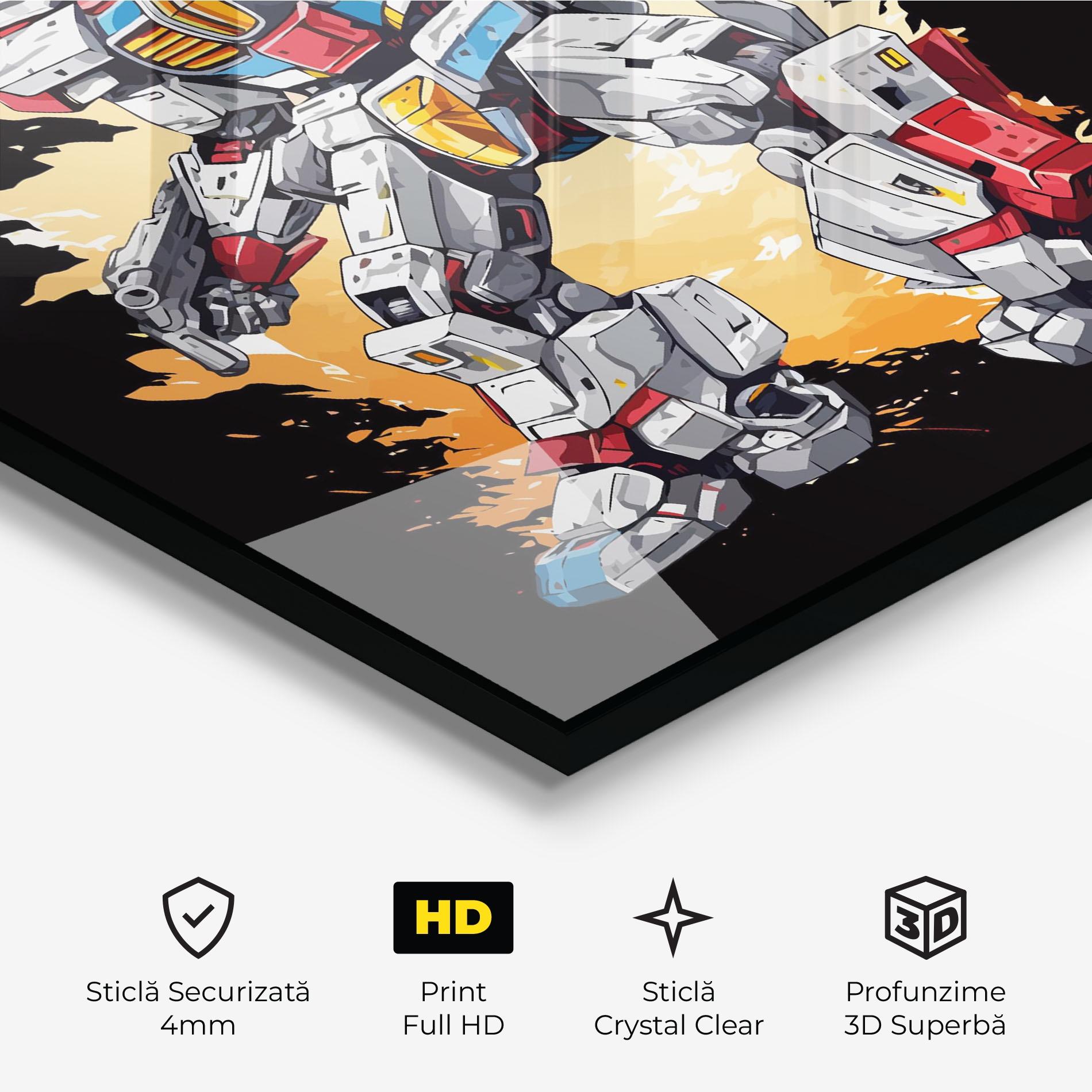 Tablou Sticla Crazy Robot mockup 3