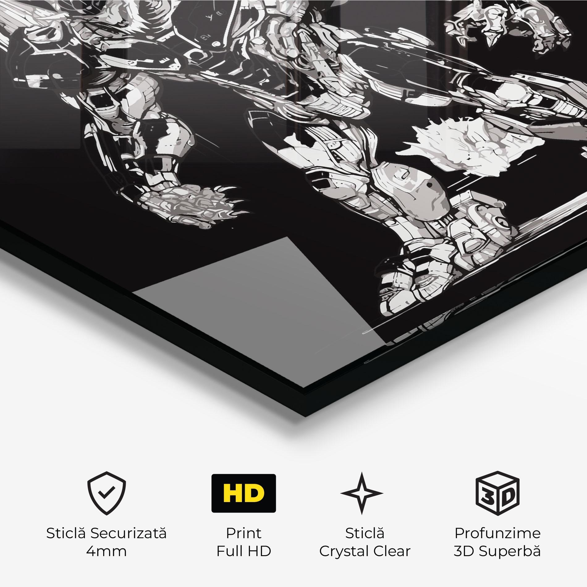 Tablou Sticla Dragon Robot mockup 3