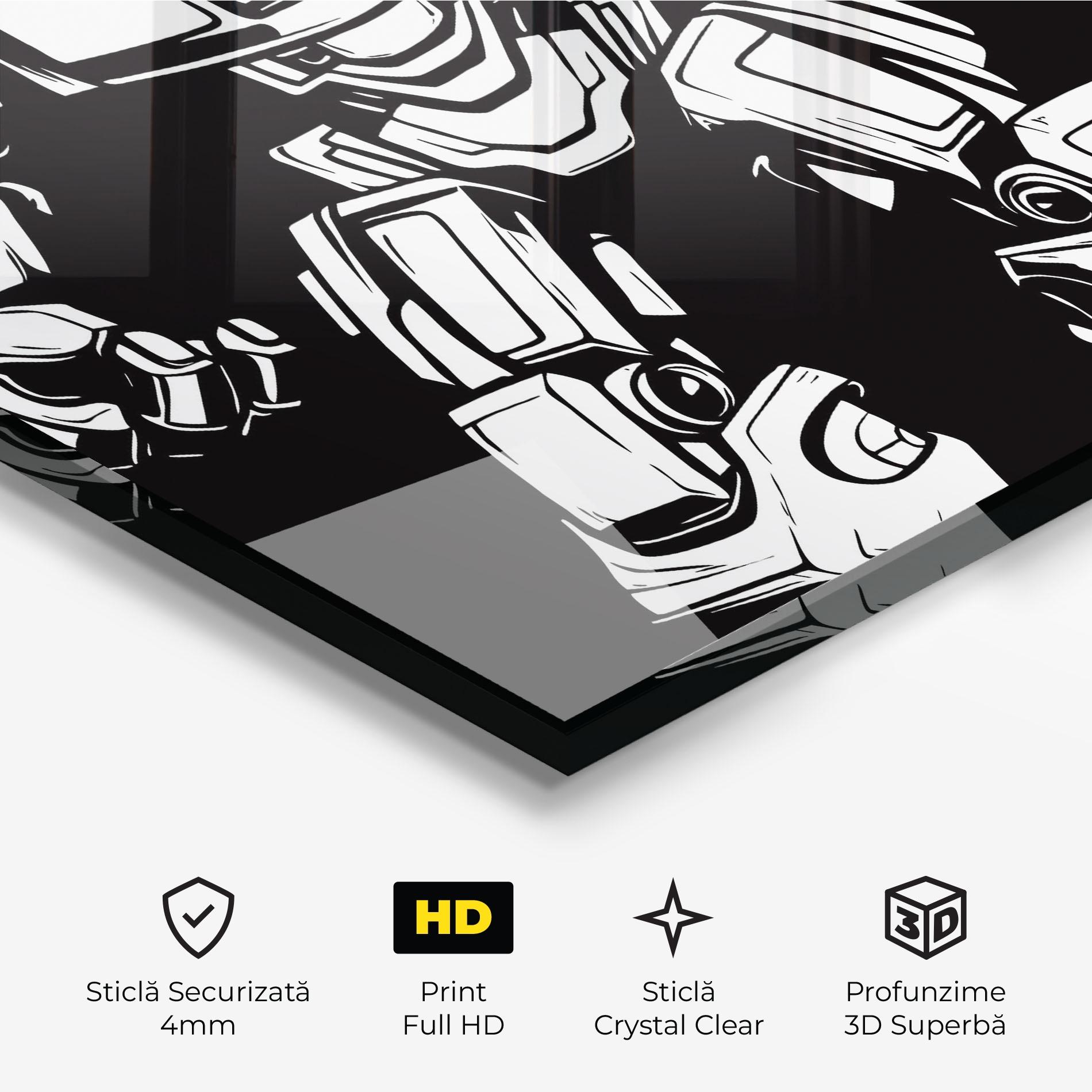 Tablou Sticla Robot Machine mockup 3