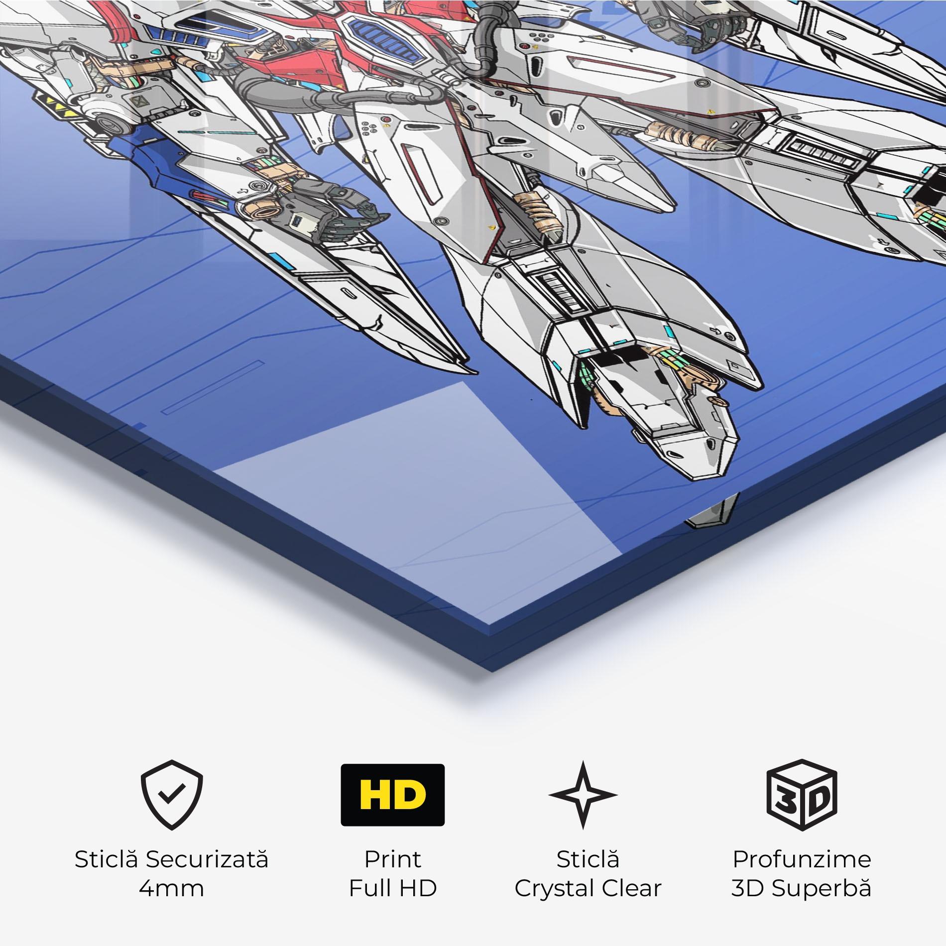 Tablou Sticla White Red Robot mockup 3