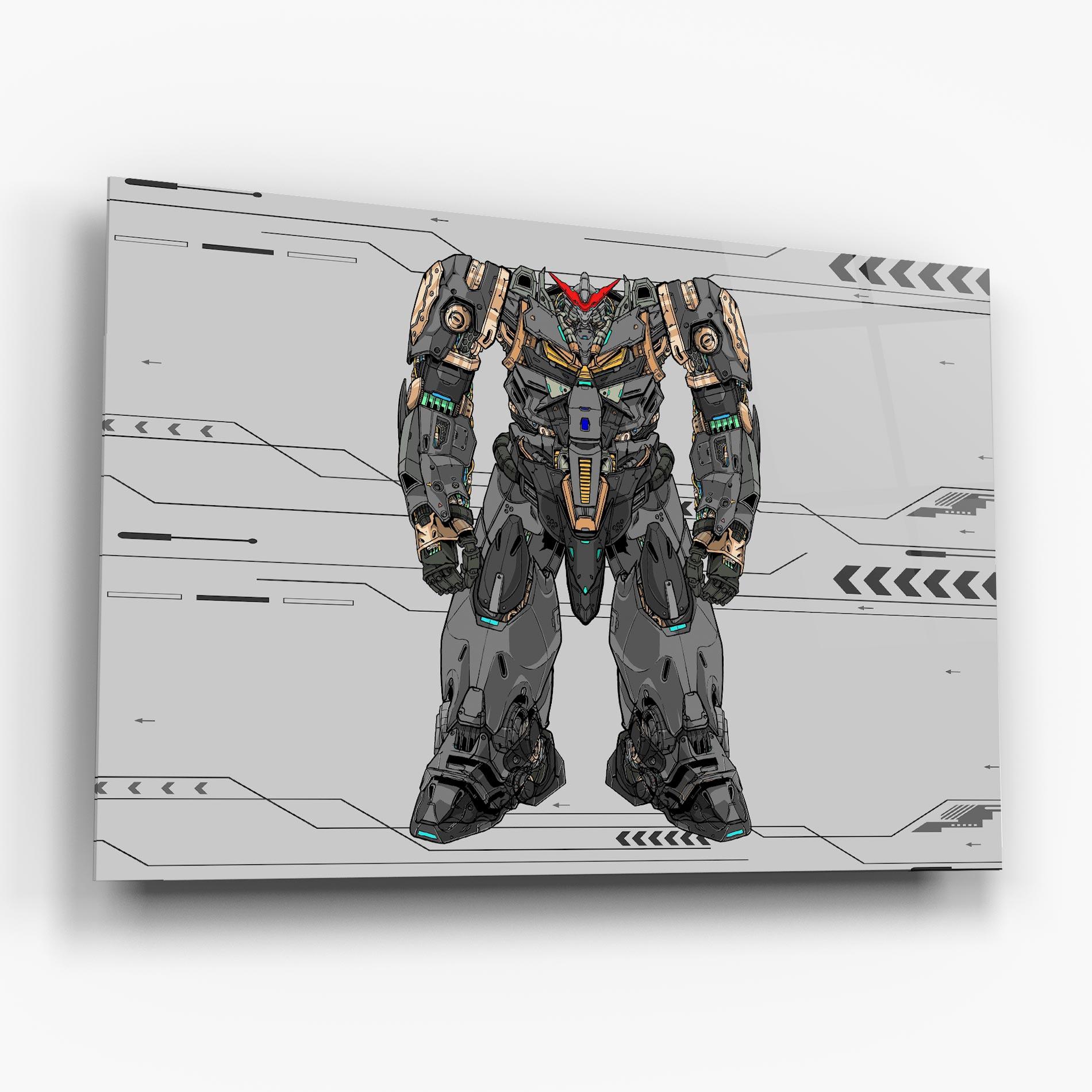Tablou Sticla Big Grey Robot mockup 6