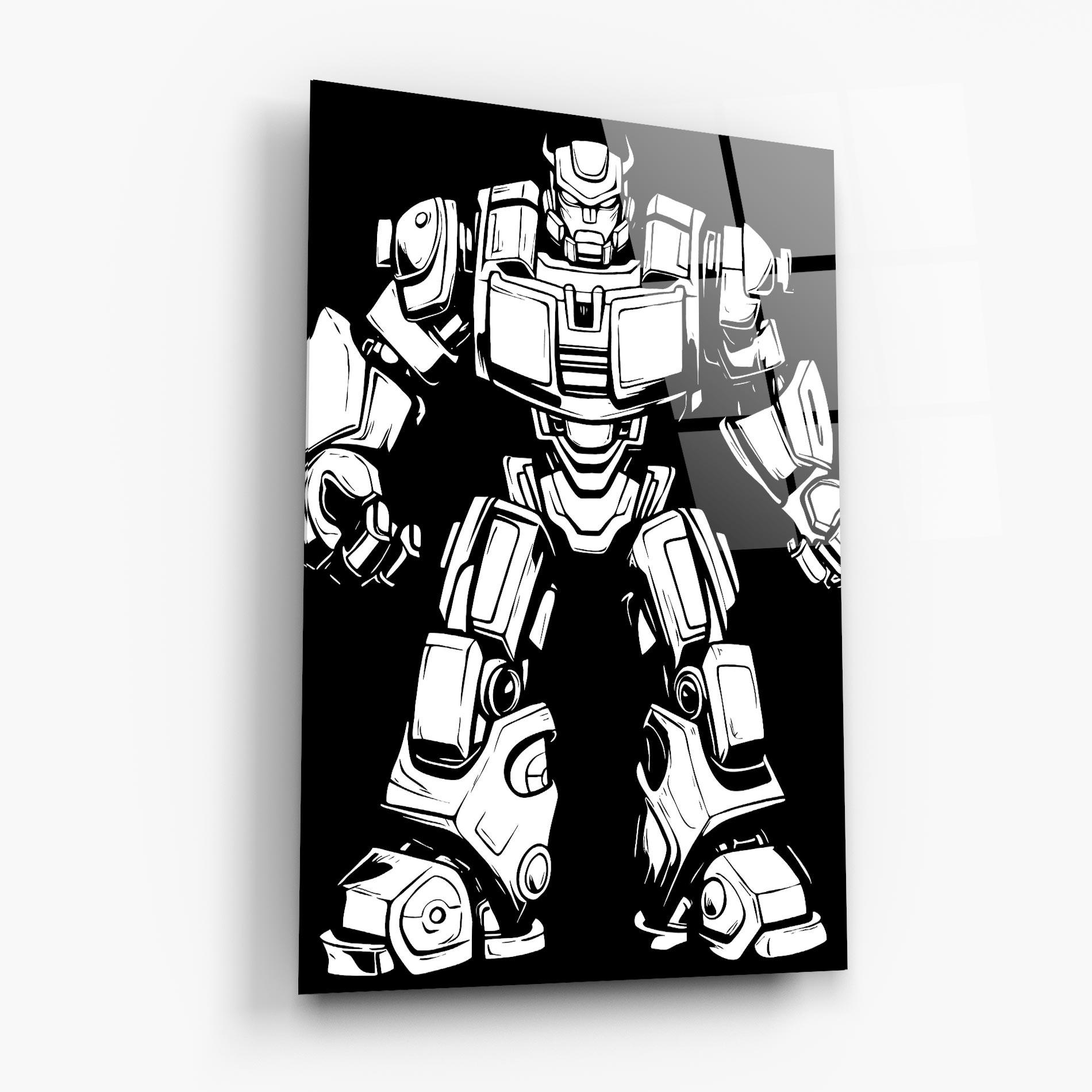 Tablou Sticla Robot Machine mockup 6