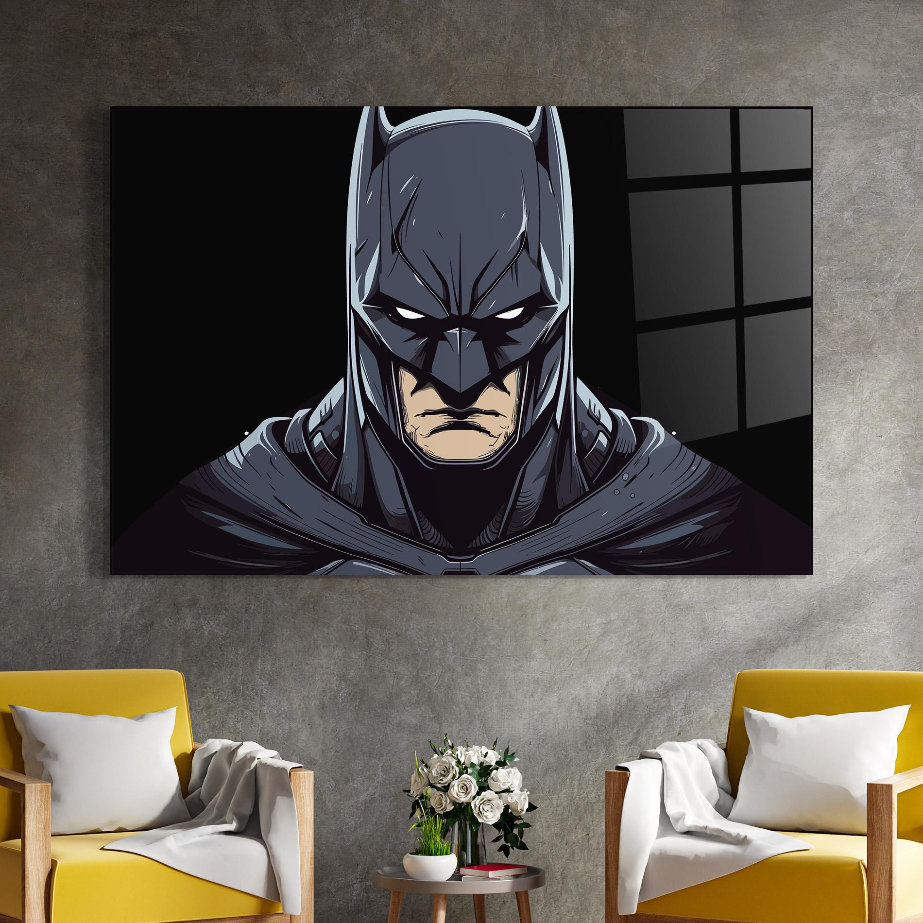 Tablou Sticla Batman Face mockup 4