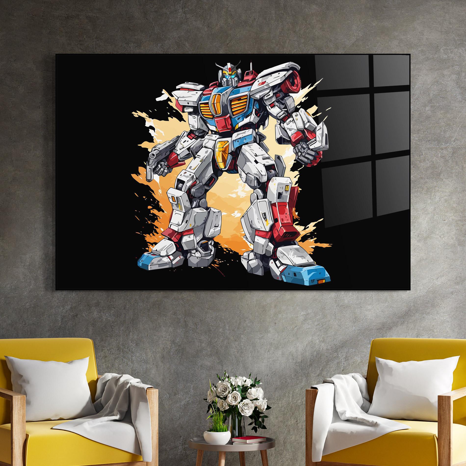 Tablou Sticla Crazy Robot mockup 4