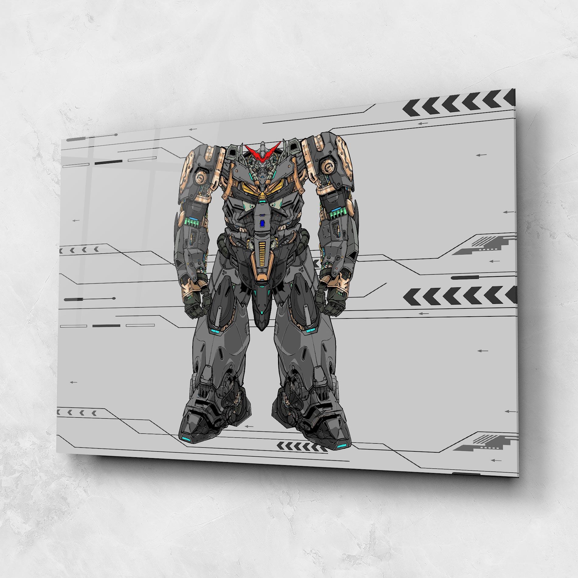 Tablou Sticla Big Grey Robot mockup 1