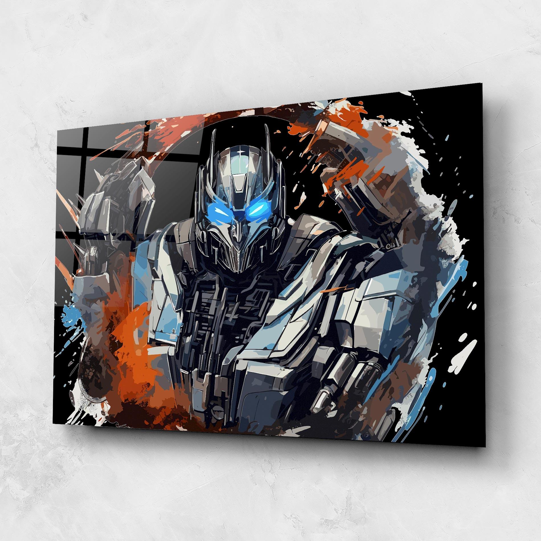 Tablou Sticla Blue Eyes Transformers mockup 1