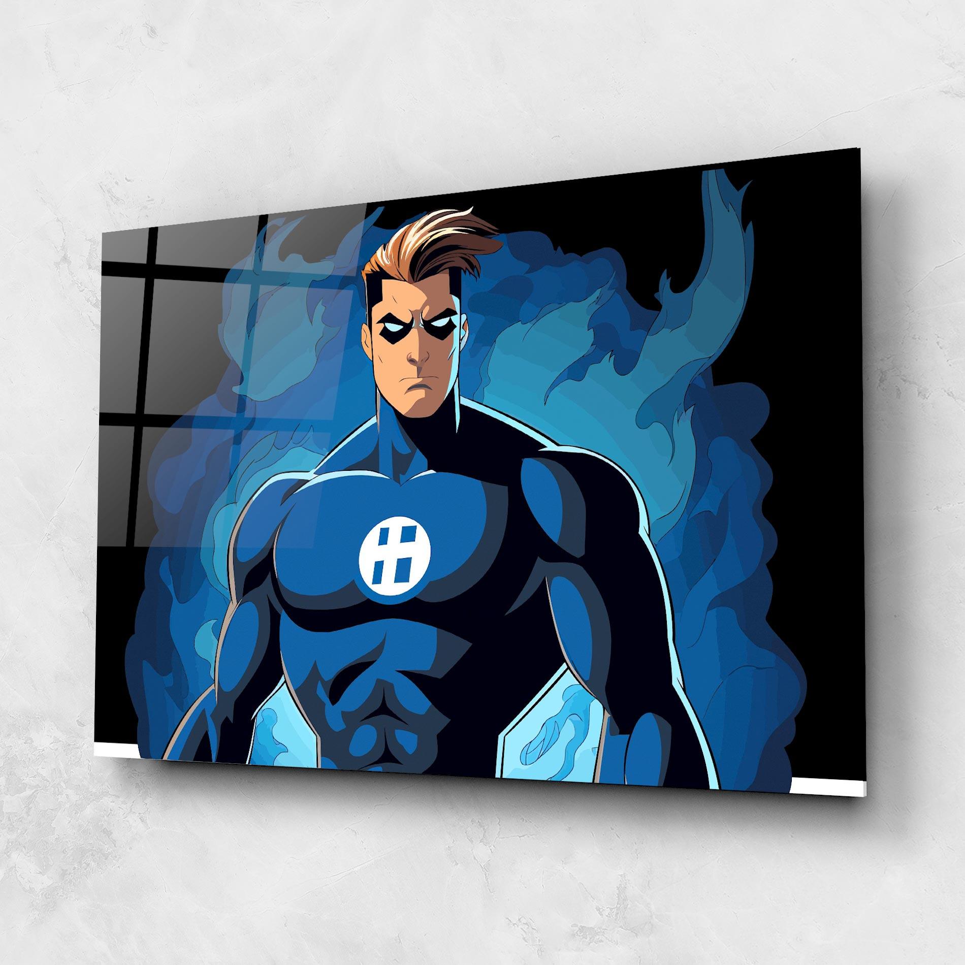 Tablou Sticla Blue Hero mockup 1