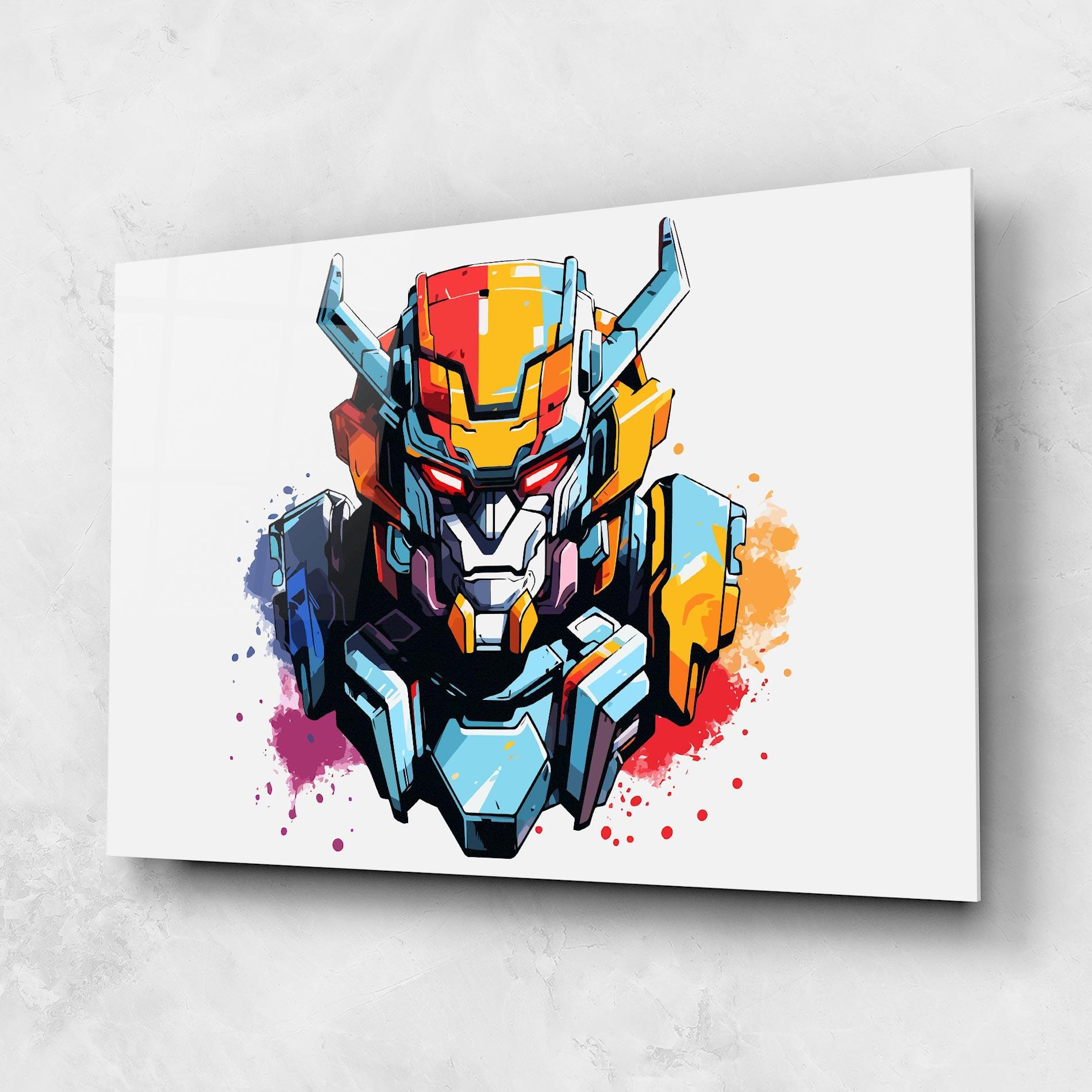 Tablou Sticla Colorful Robot mockup 1