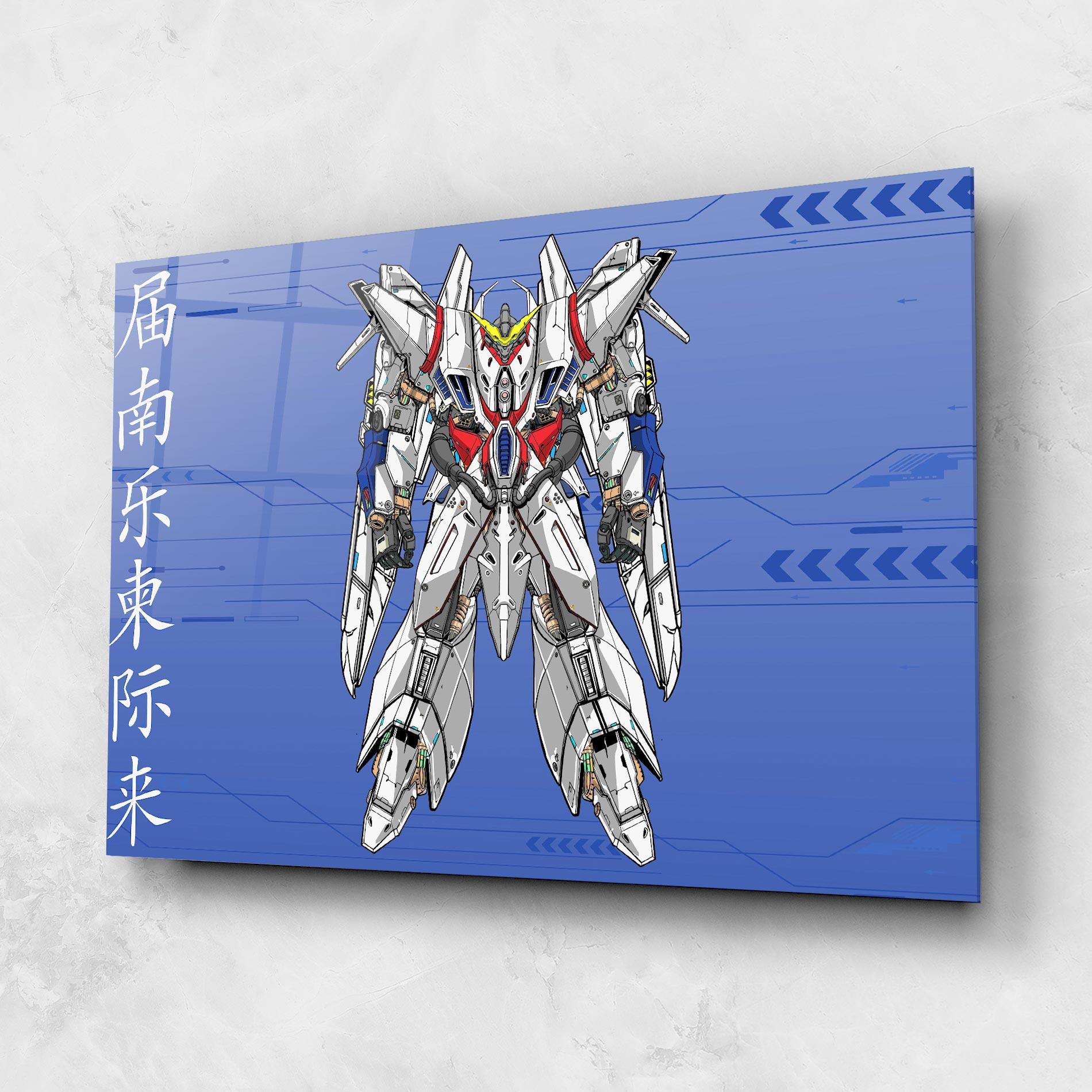 Tablou Sticla White Red Robot mockup 1