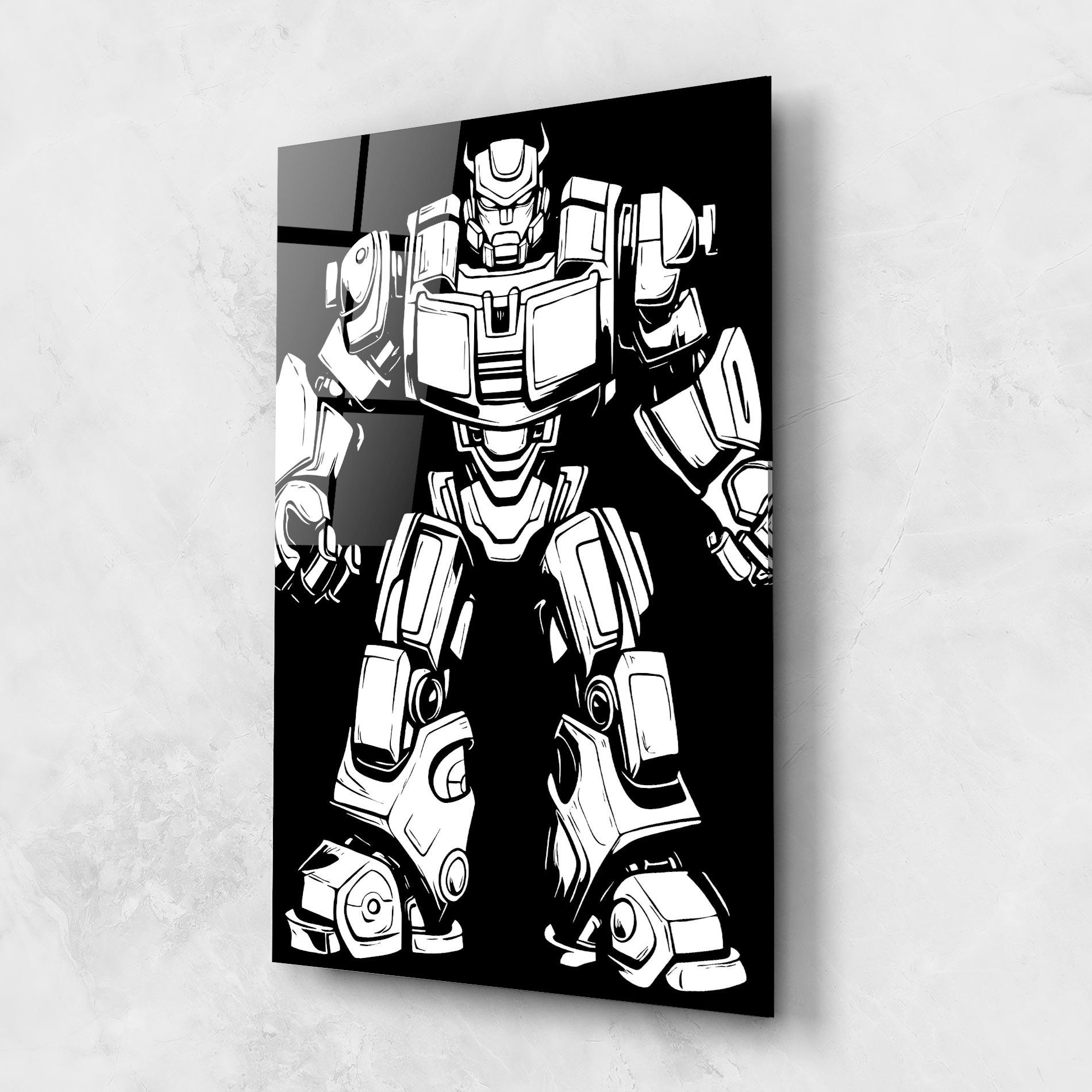 Tablou Sticla Robot Machine mockup 1