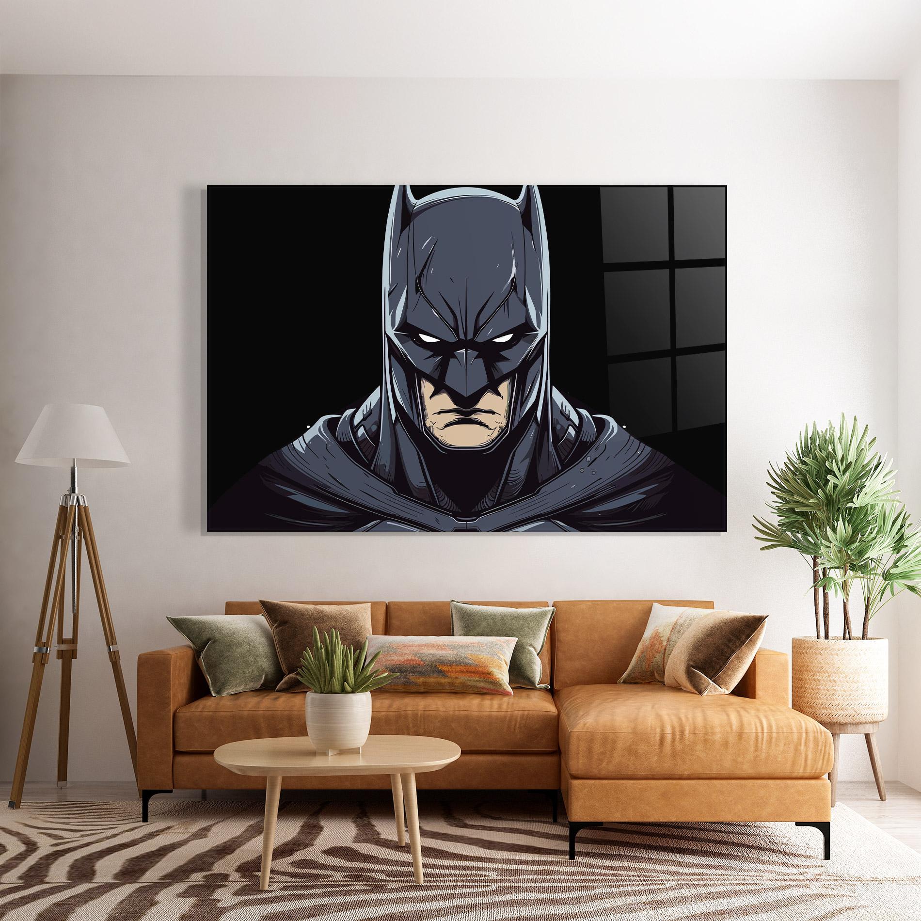 Tablou Sticla Batman Face mockup 7