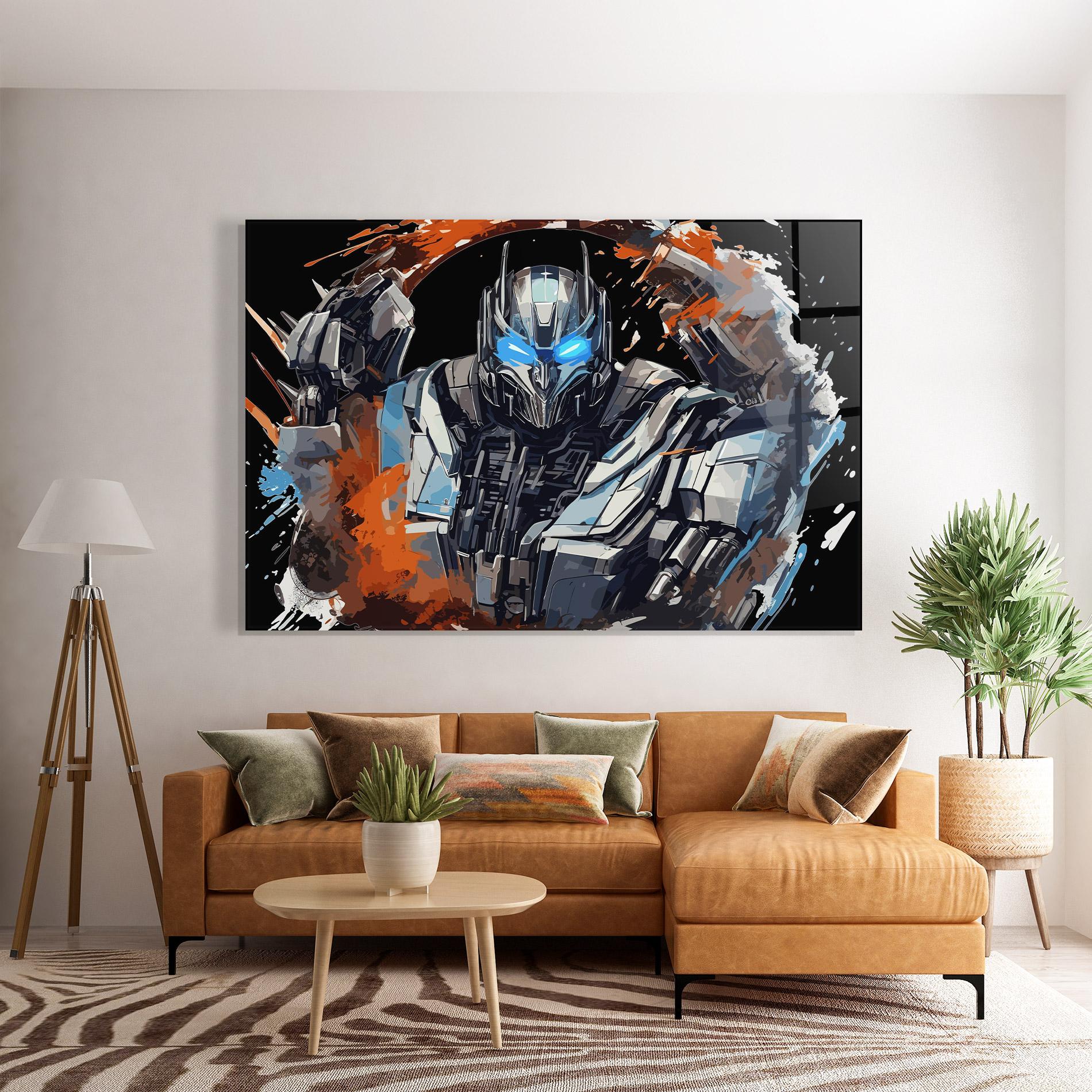 Tablou Sticla Blue Eyes Transformers mockup 7