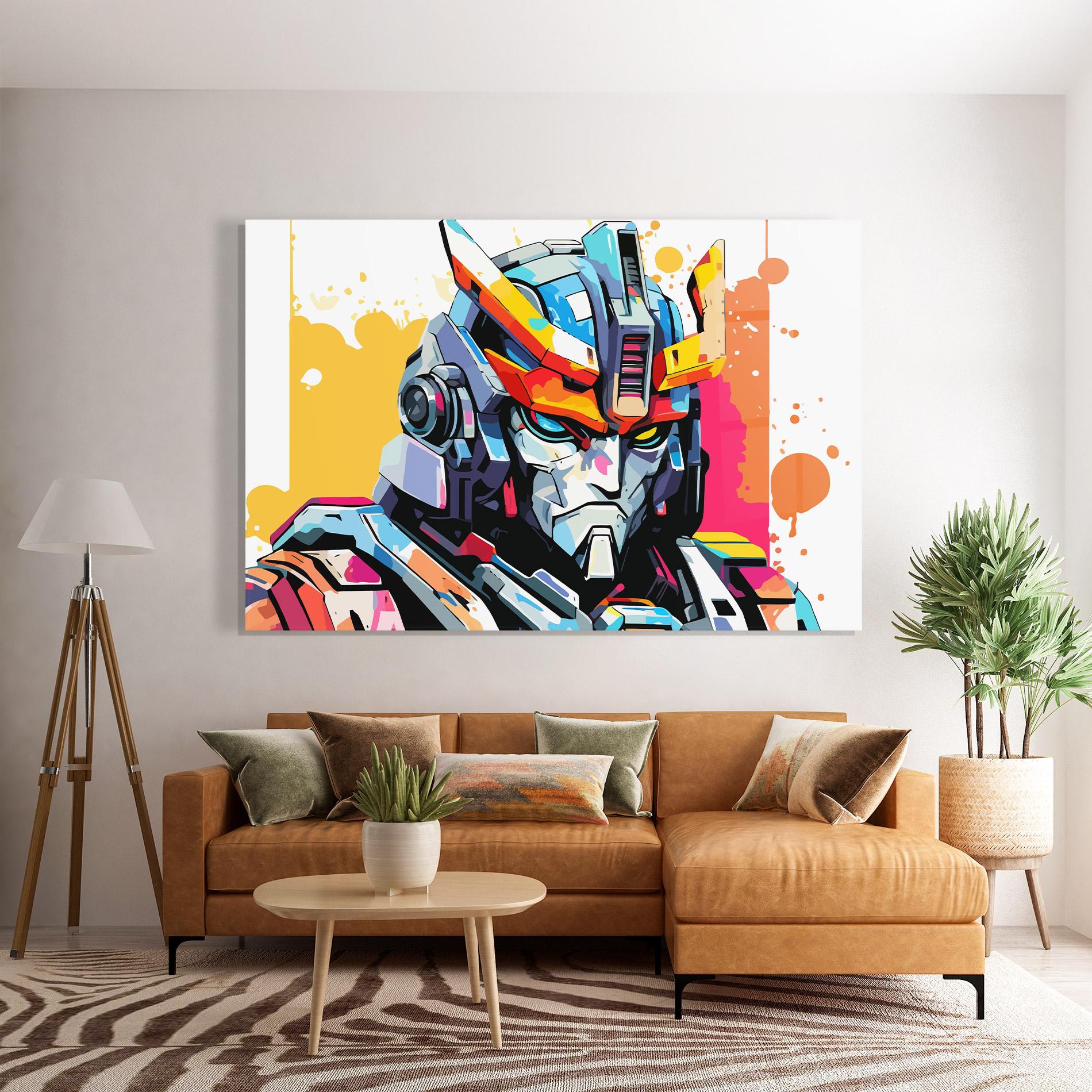 Tablou Sticla Colorful Art Robot mockup 7