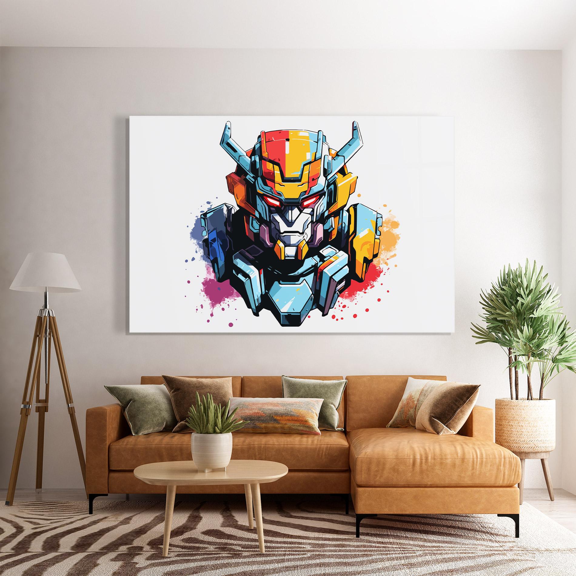 Tablou Sticla Colorful Robot mockup 7