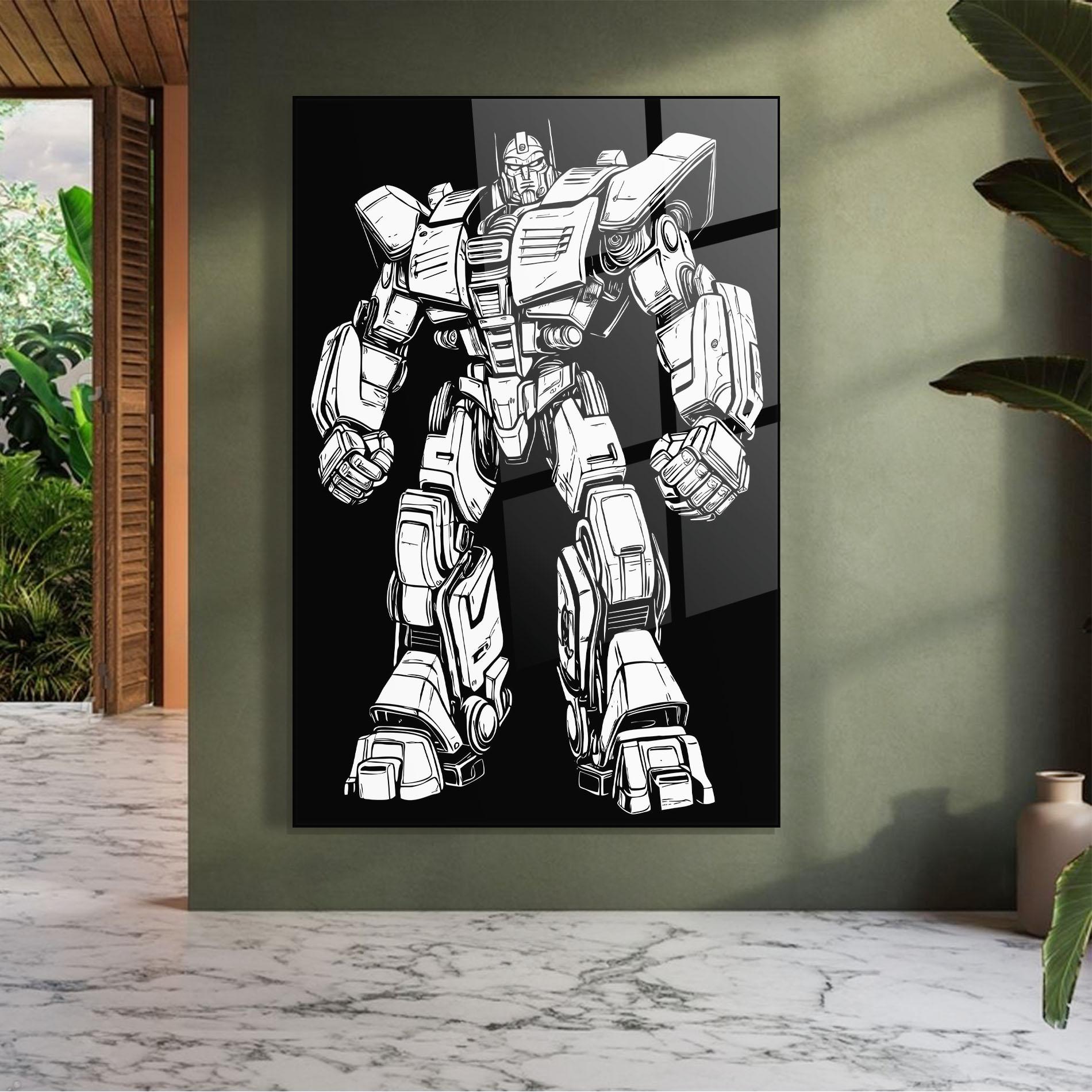 Tablou Sticla Battlefield Robot Art mockup 7