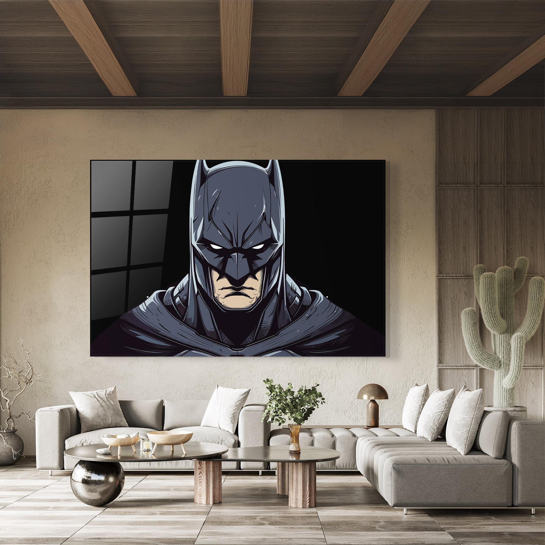 Tablou Sticla Batman Face mockup 8