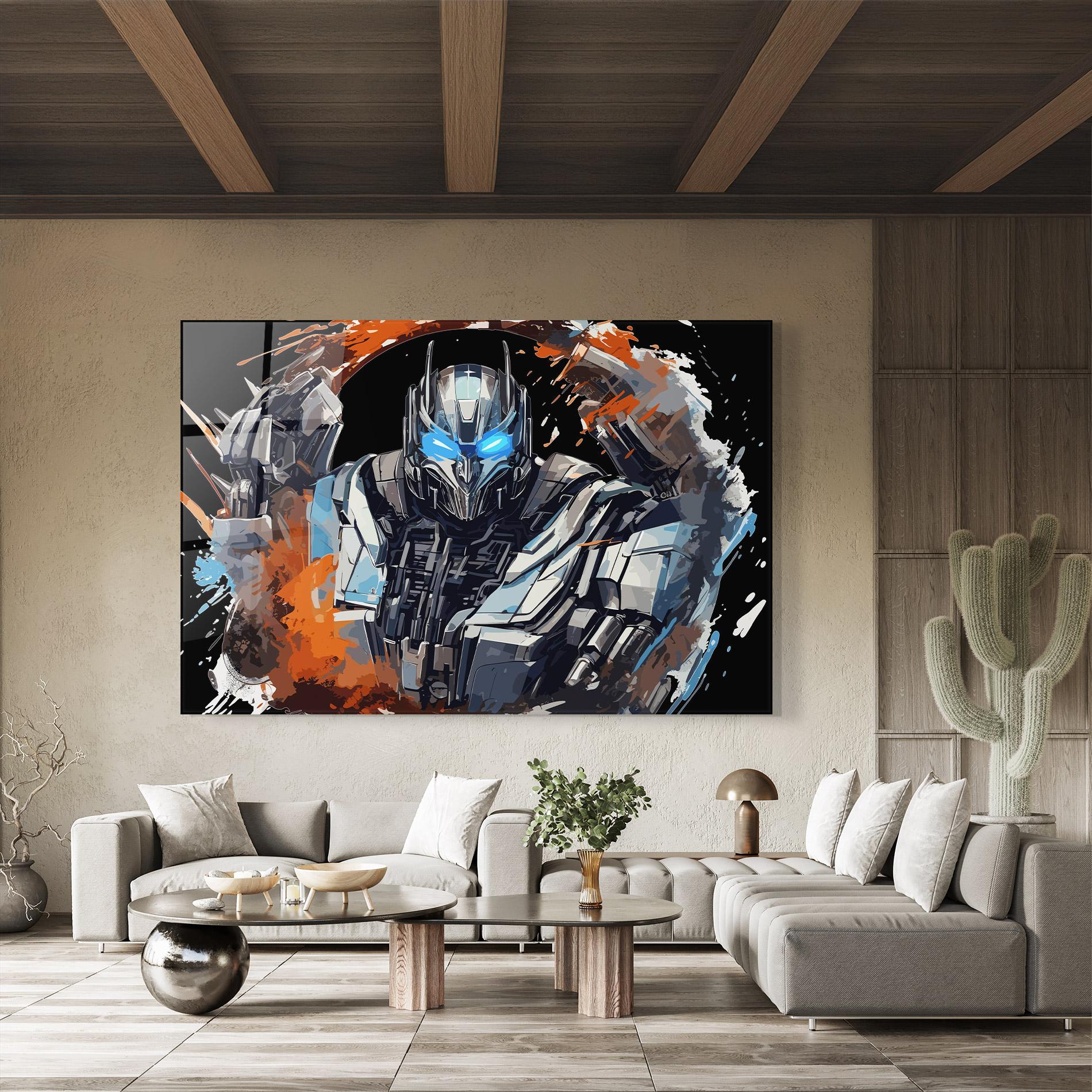 Tablou Sticla Blue Eyes Transformers mockup 8