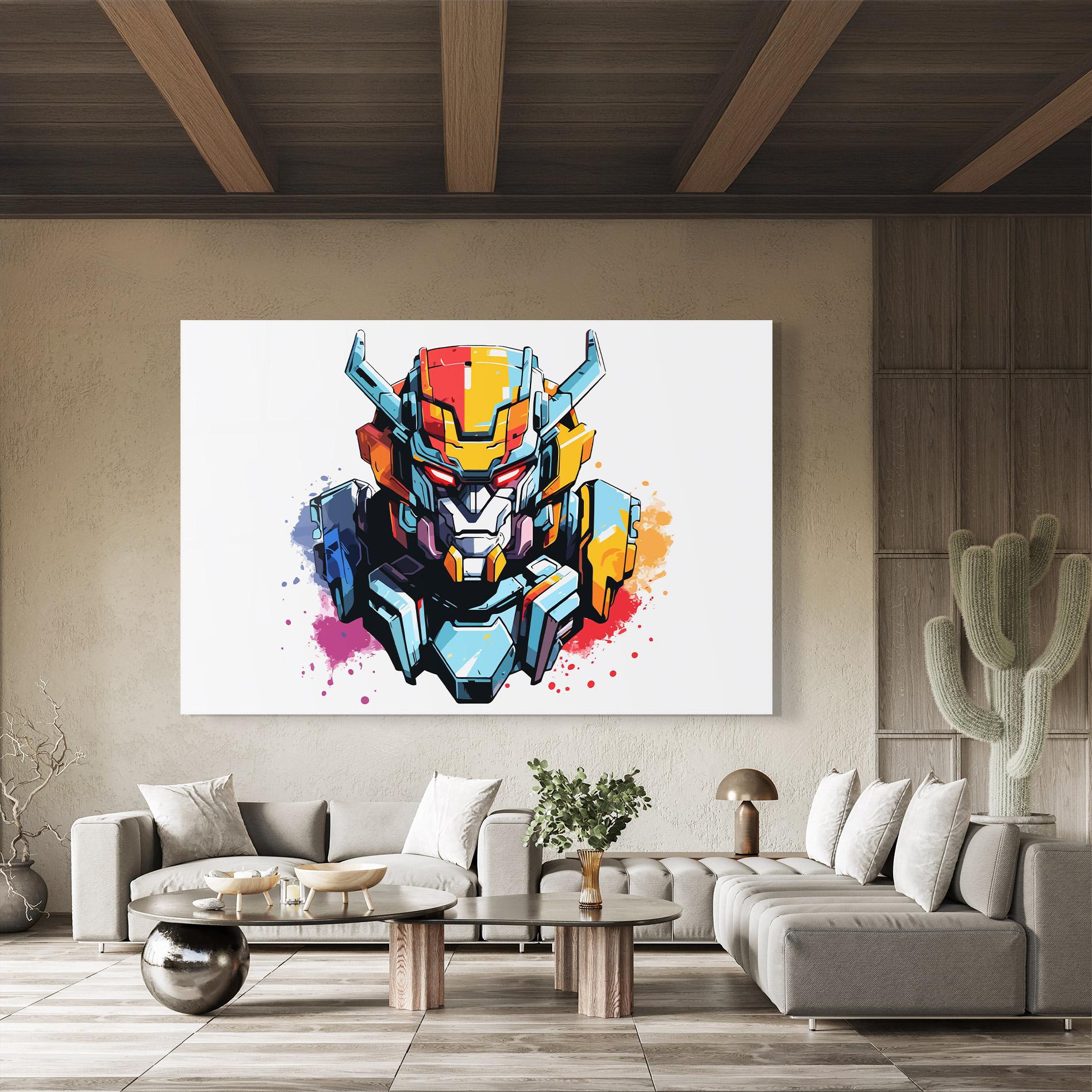 Tablou Sticla Colorful Robot mockup 8
