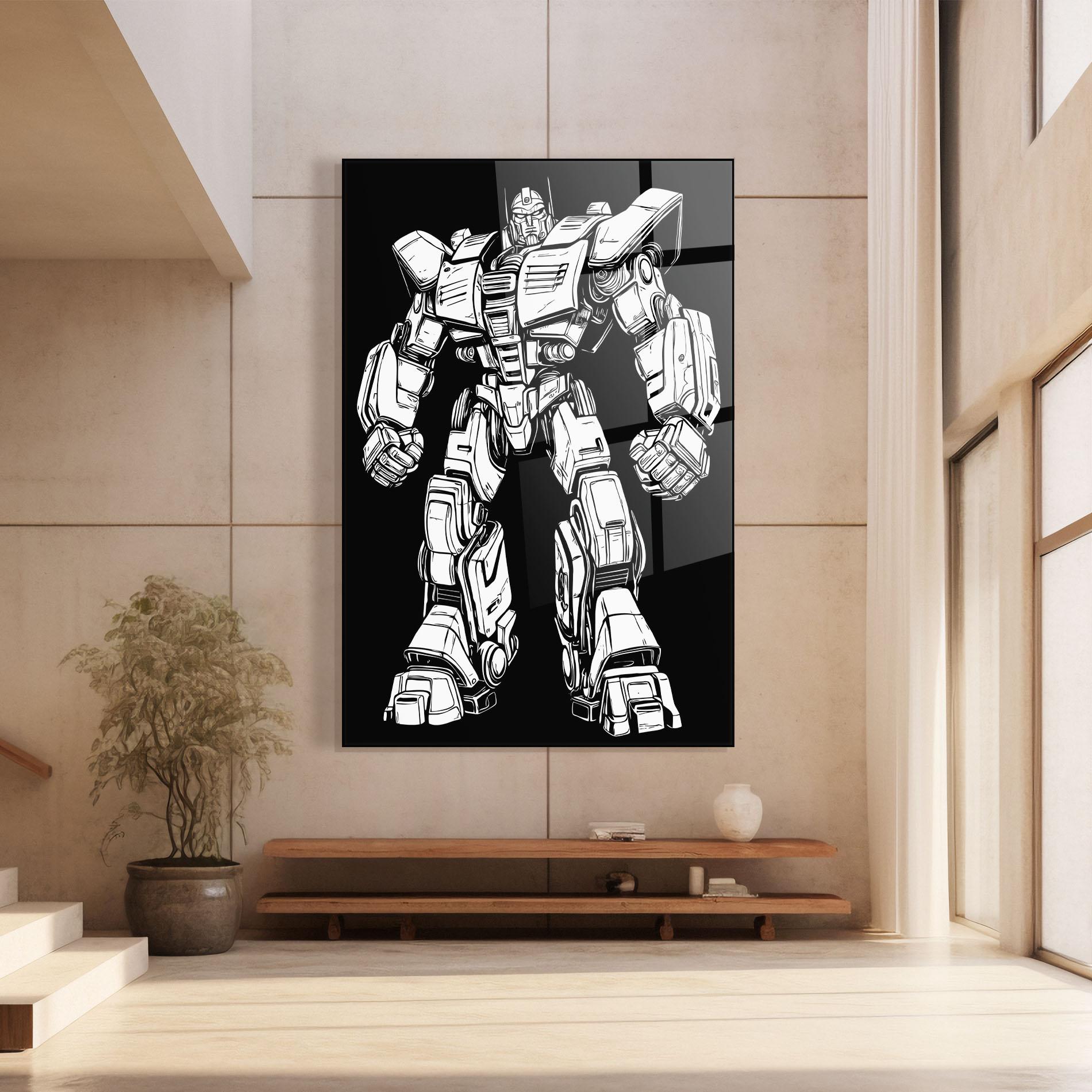 Tablou Sticla Battlefield Robot Art mockup 8