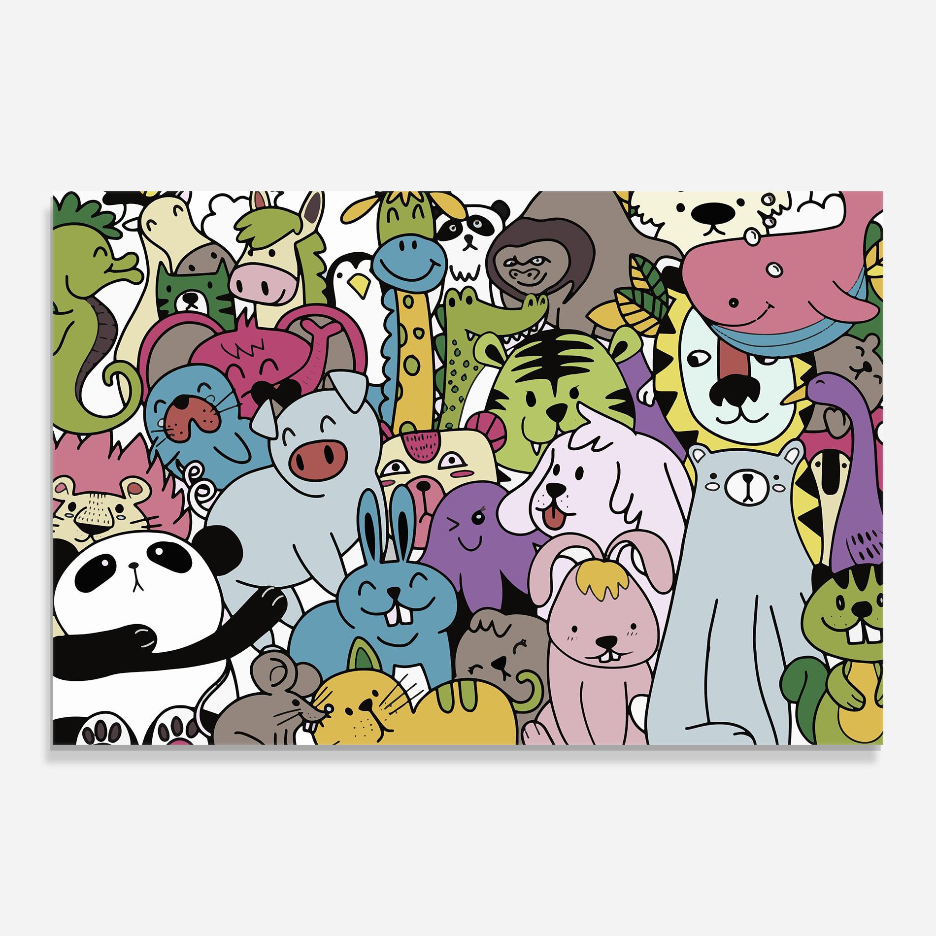 Tablou Sticla Animals Cartoon mockup 0