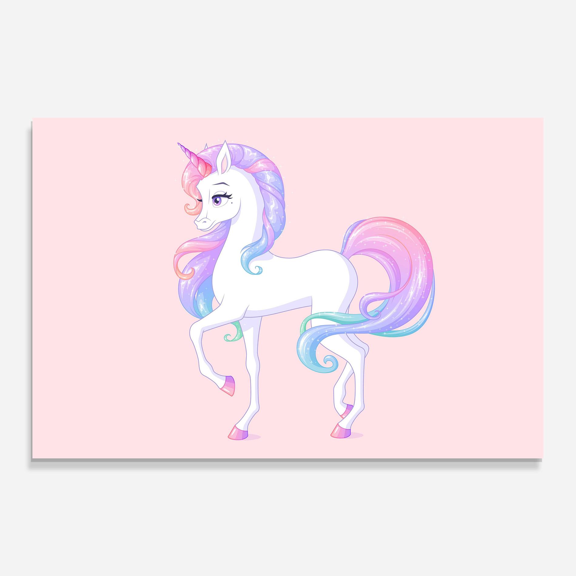 Tablou Sticla Beautiful Unicorn mockup 0