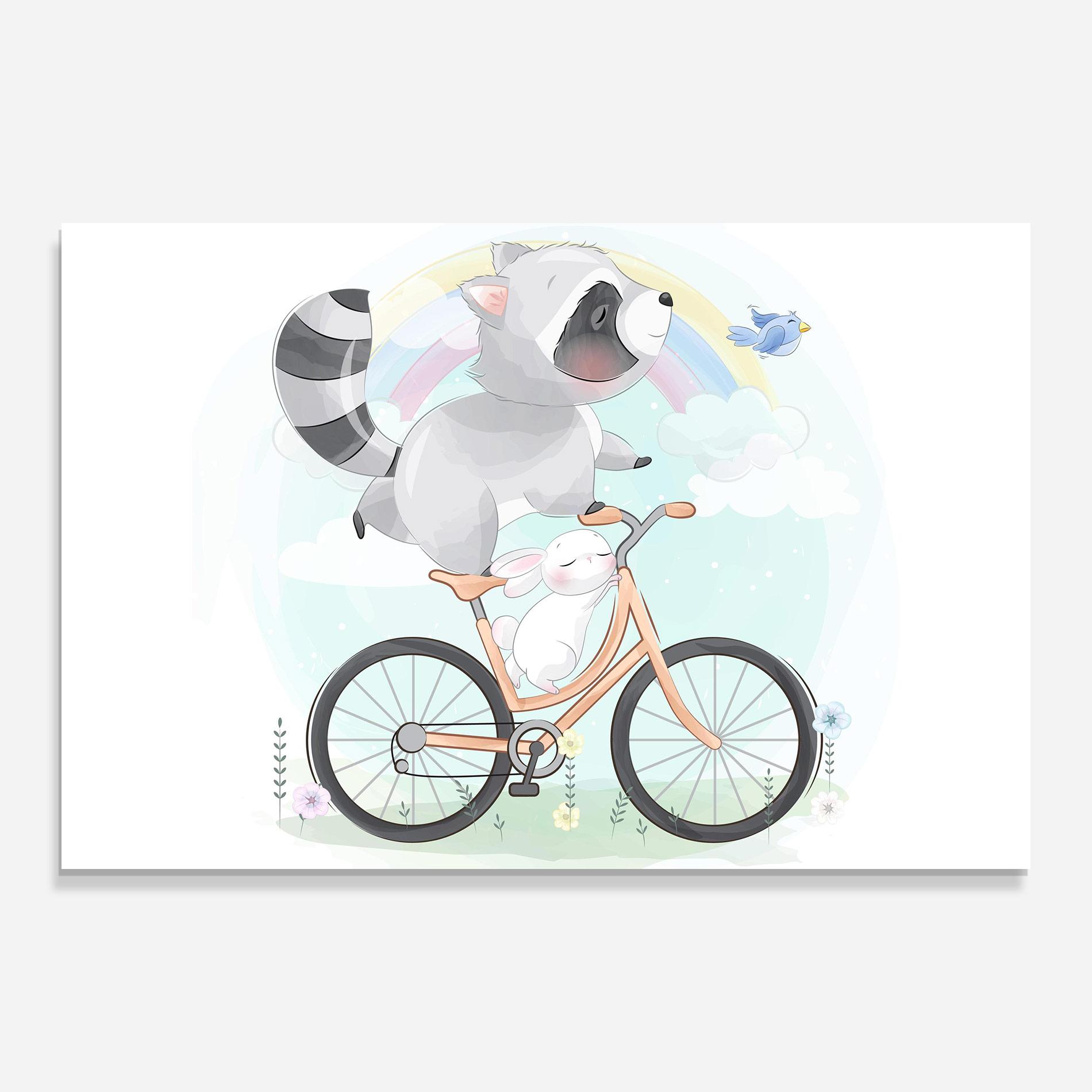 Tablou Sticla Bike Ride Animal mockup 0