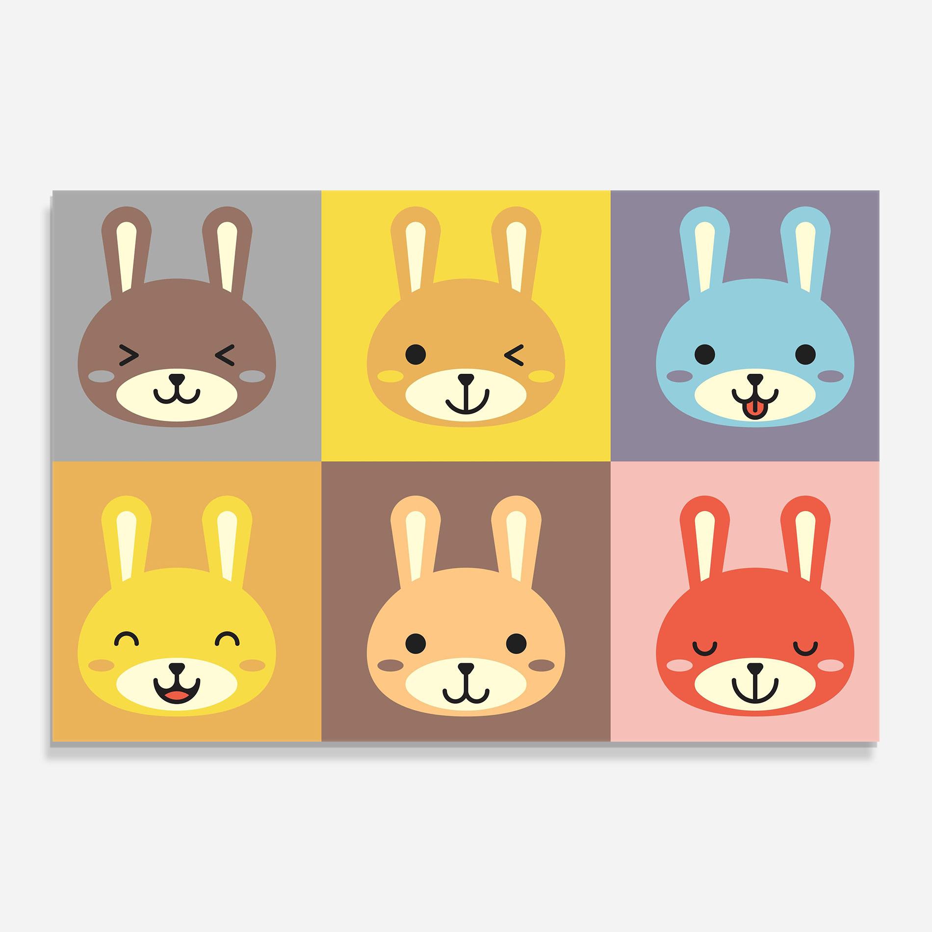 Tablou Sticla Bunny Colors mockup 0