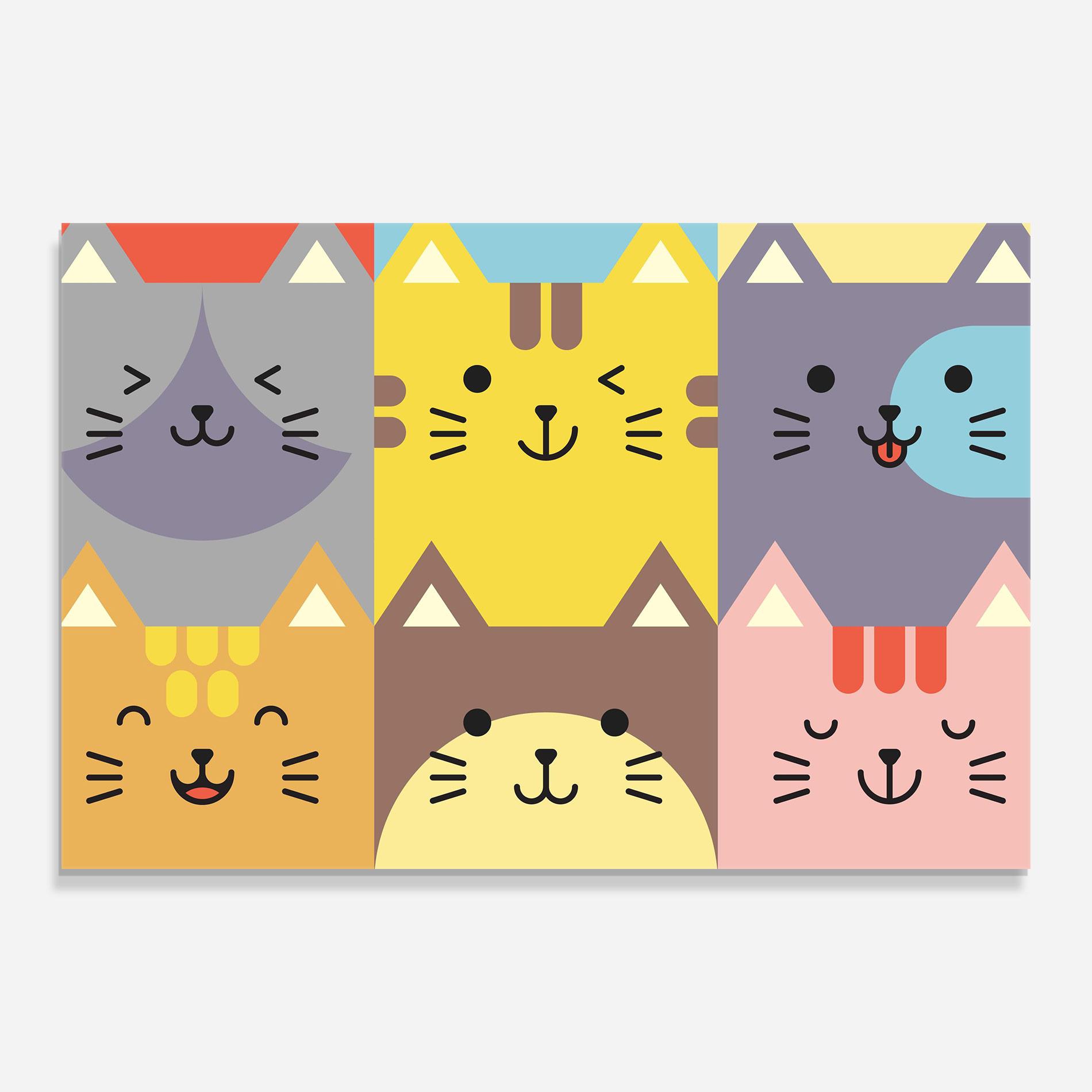 Tablou Sticla Cat Colors mockup 0
