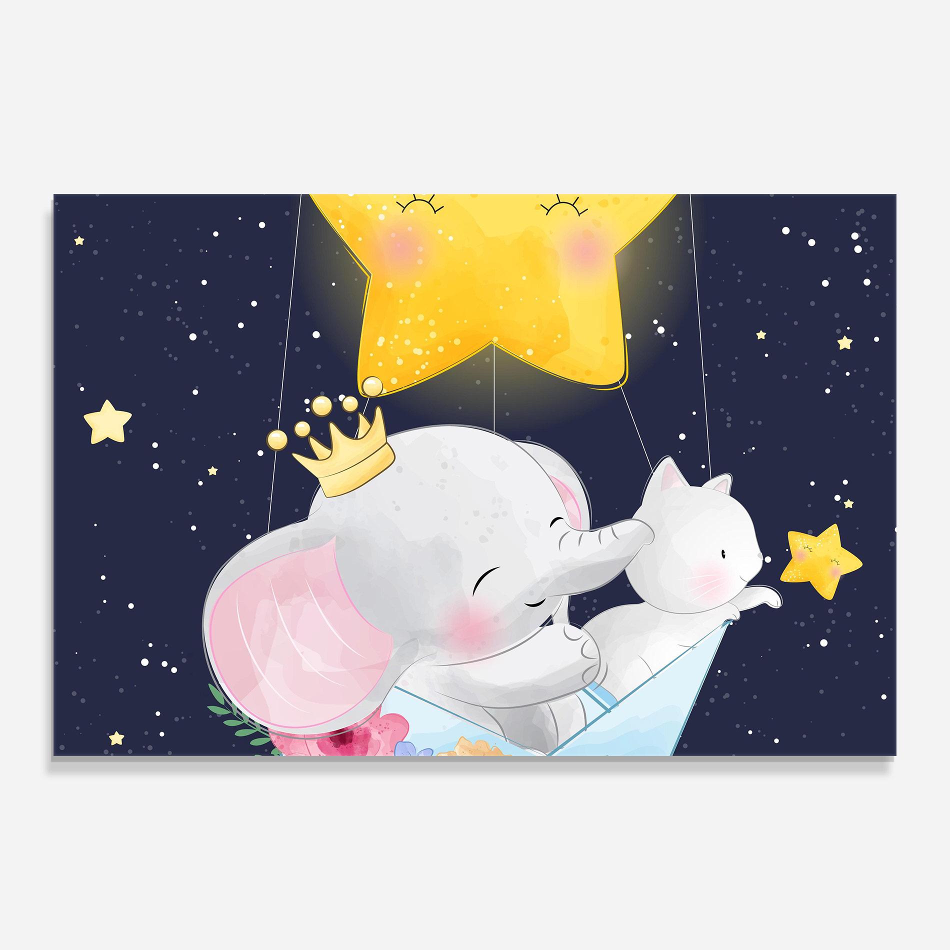 Tablou Sticla Elephant Cat mockup 0